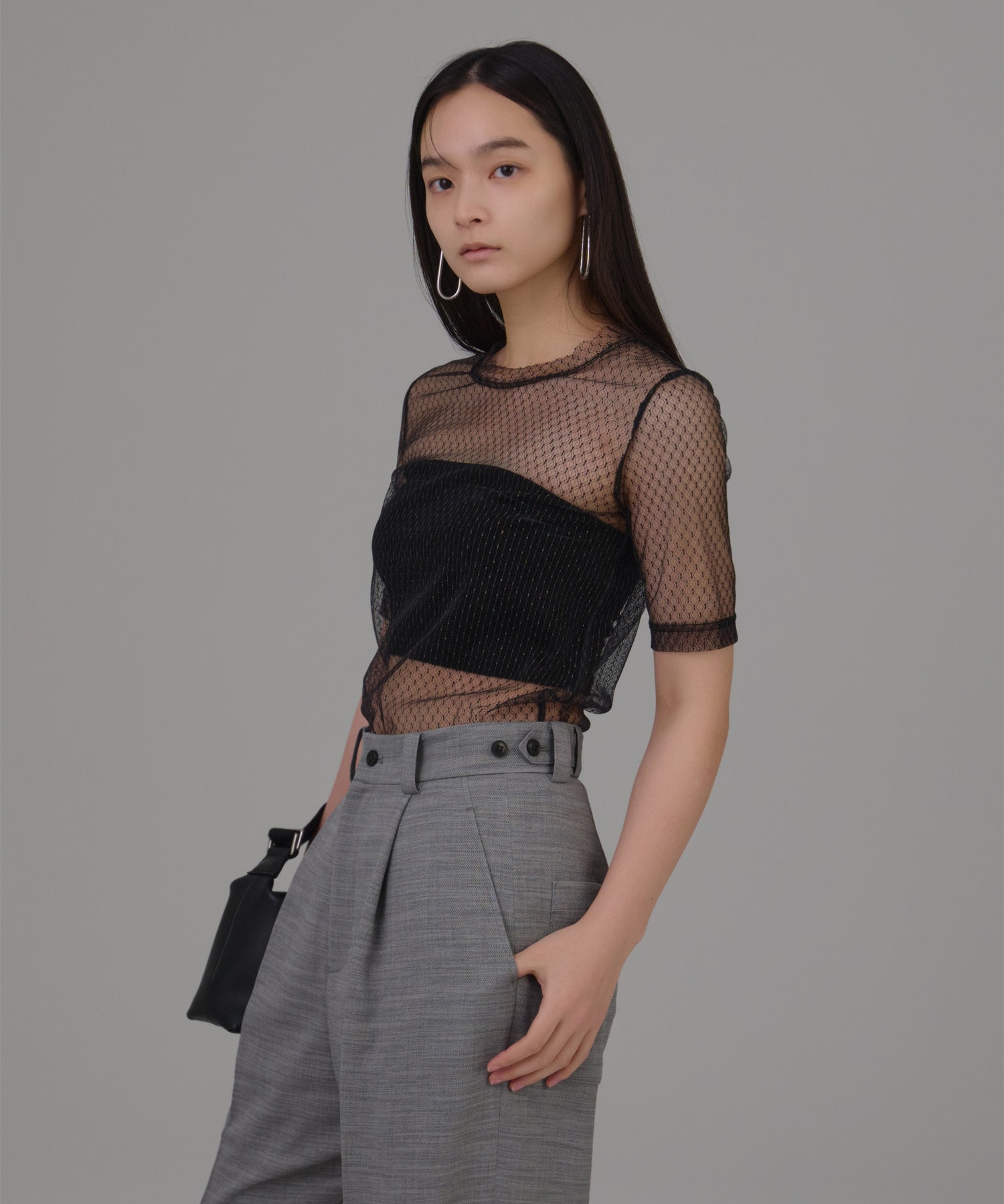 【WEB限定】tulle lace tops Louren