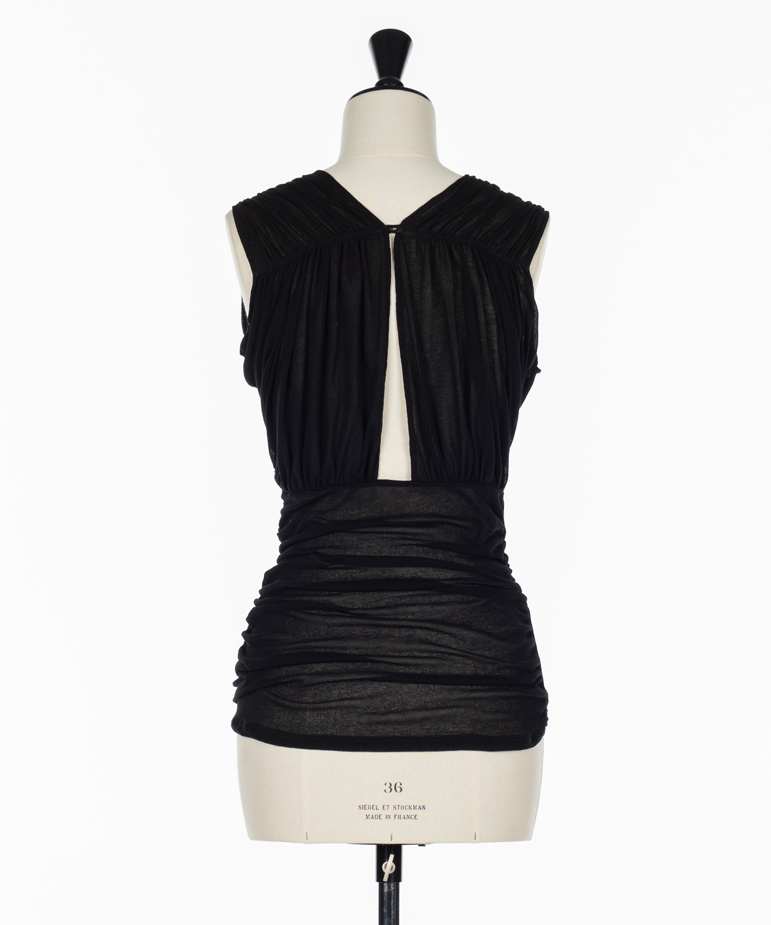 SHEER GATHERED SLEEVELESS TOP FETICO