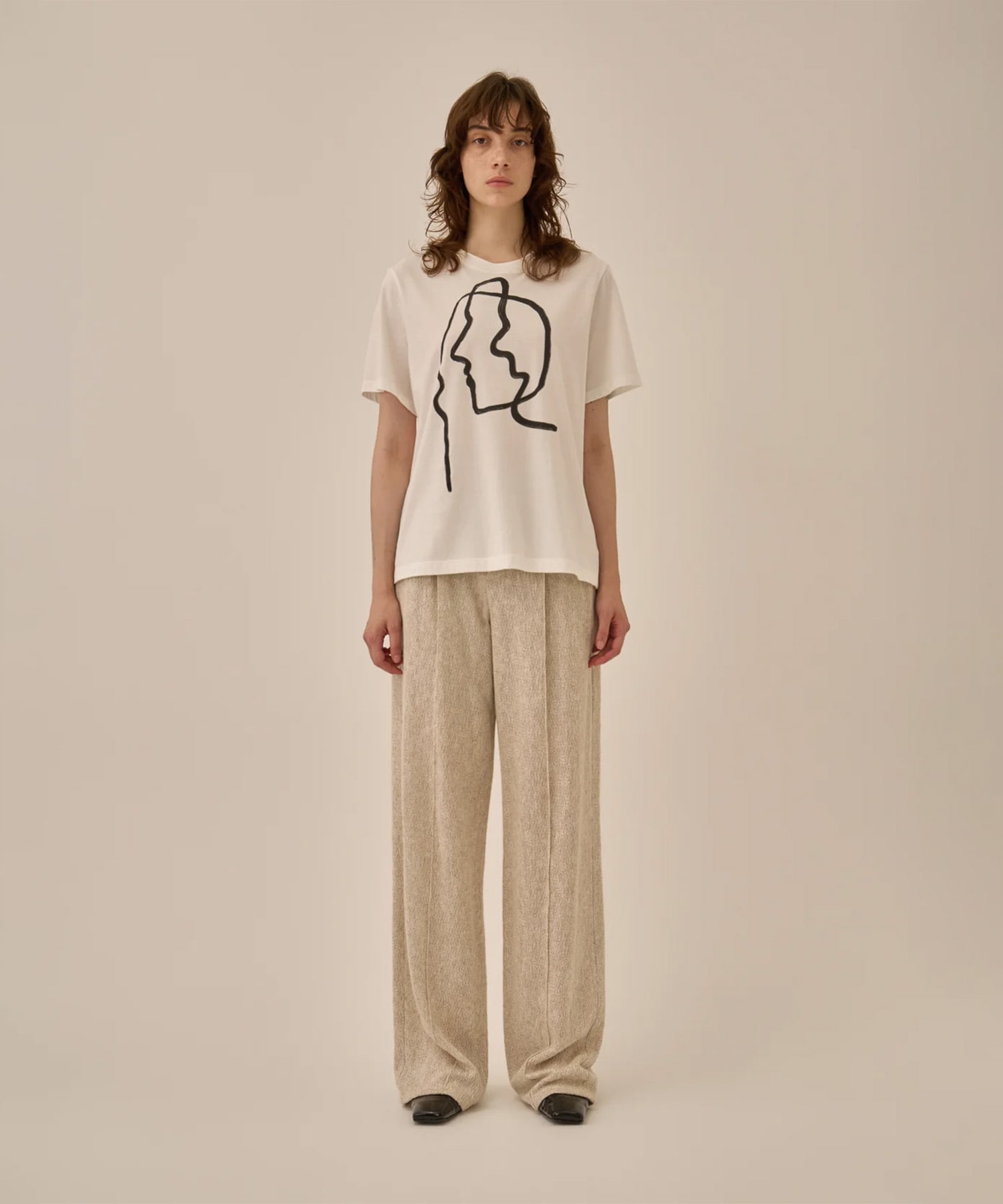 Line portrait T-shirt AKIRANAKA