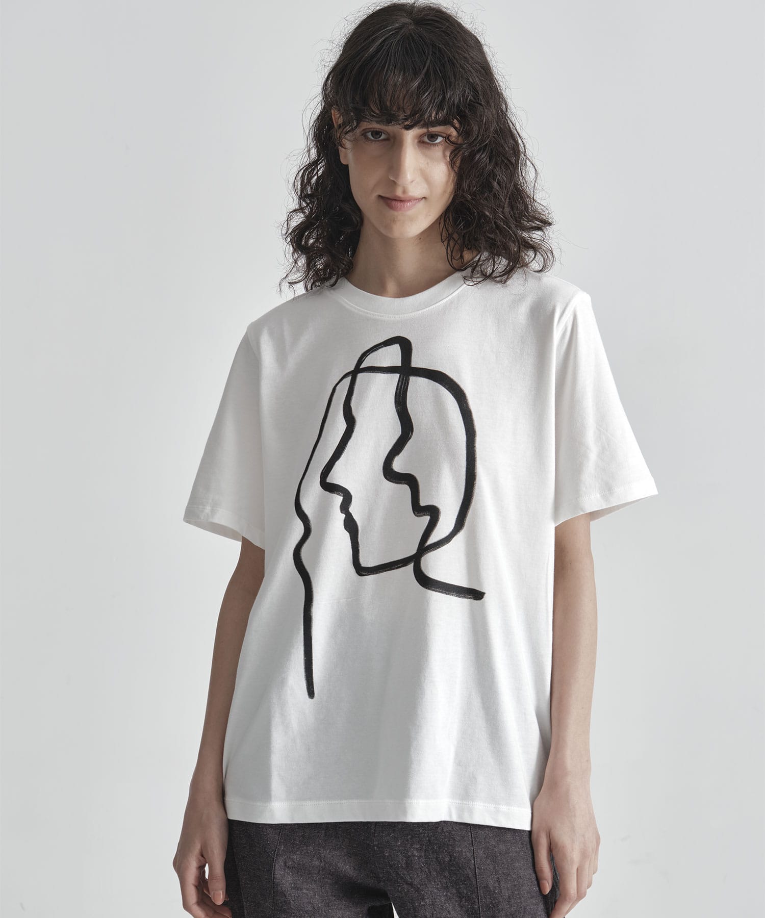Line portrait T-shirt AKIRANAKA