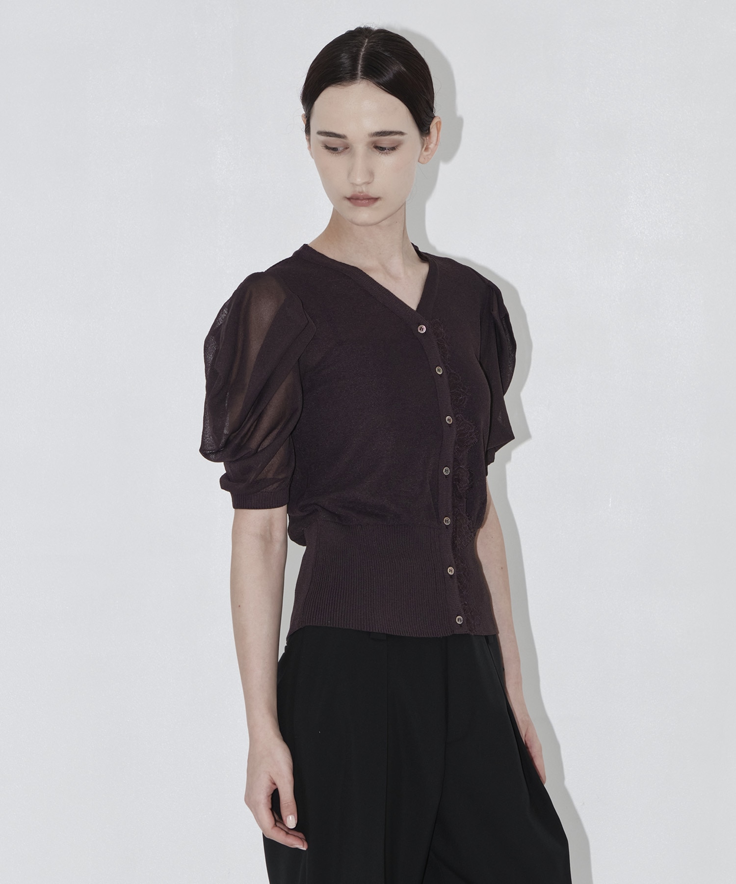 Half Sleeve Lace Knit Cardigan THE TOKYO