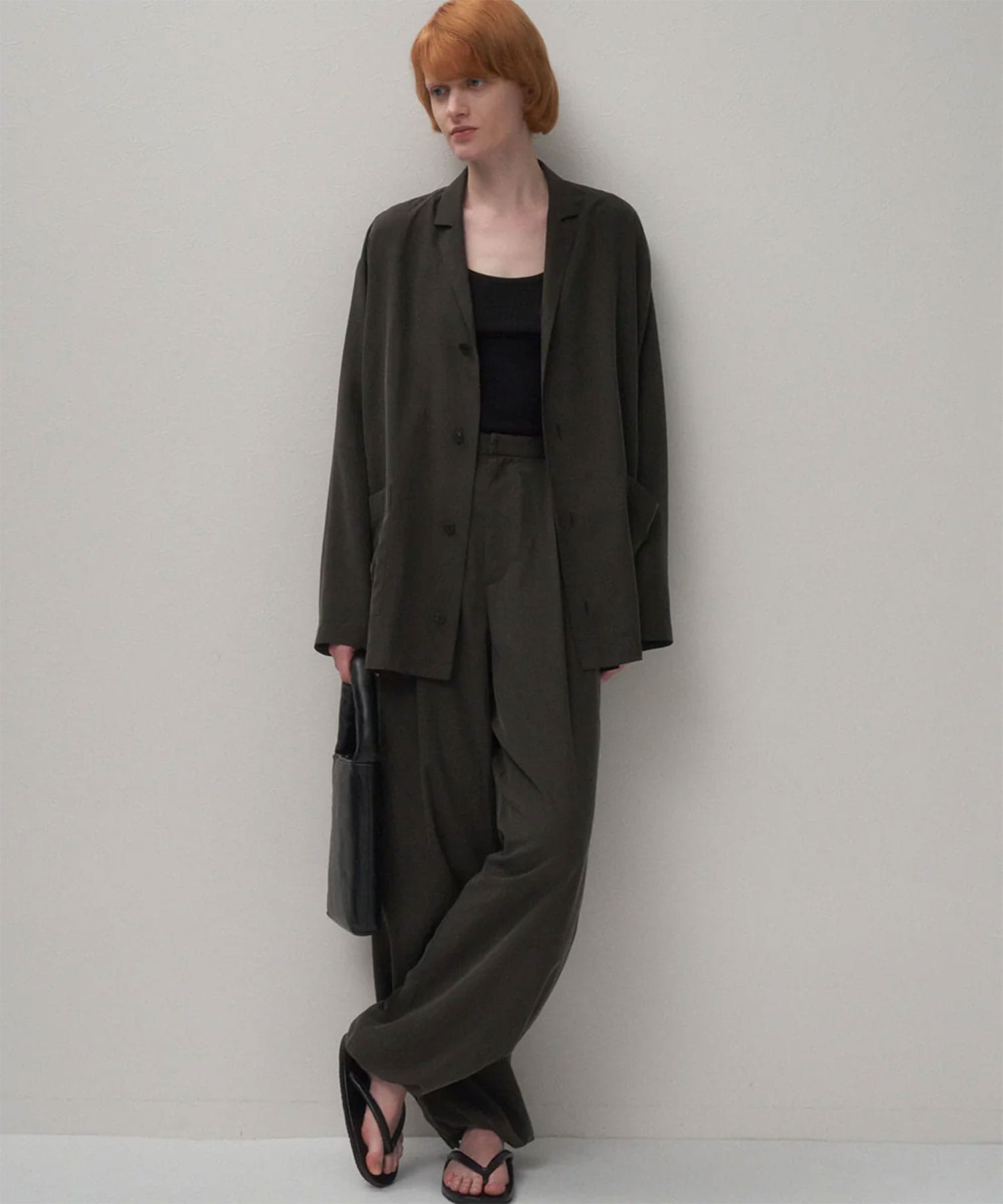 SILK SUEDE WIDE EASY PANTS ATON