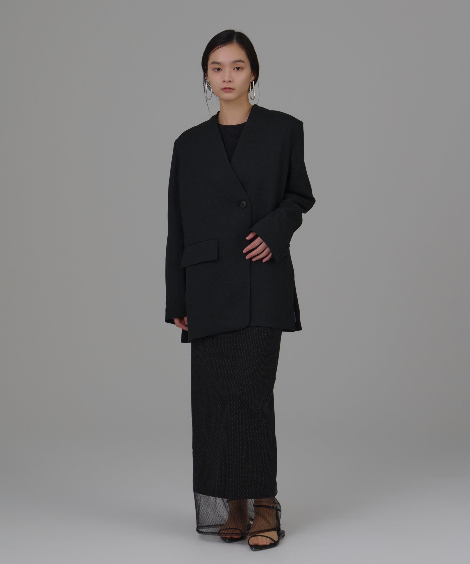 【WEB限定】tulle lace skirt Louren