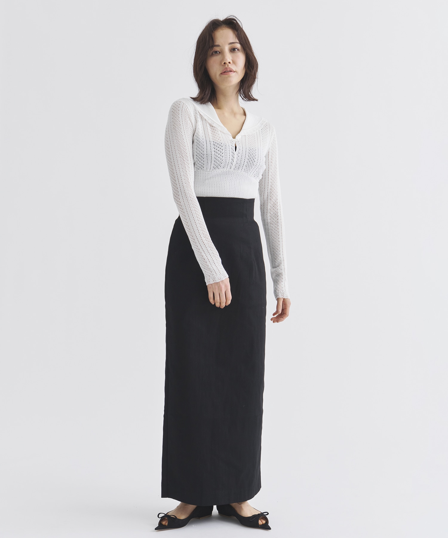 【WEB限定】highwaist pencil skirt Louren