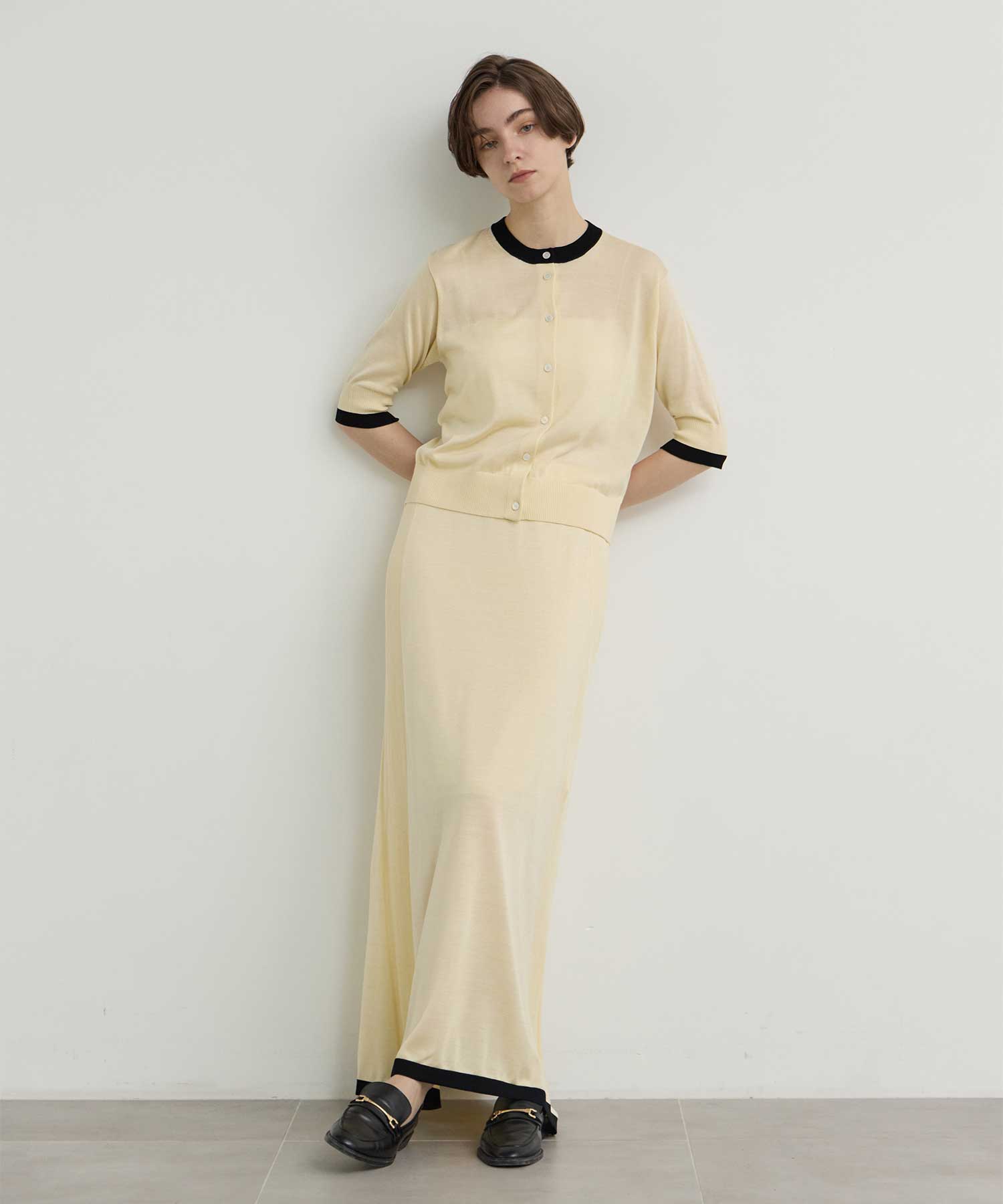 別注 Washable Silk Pencil Skirt CINOH