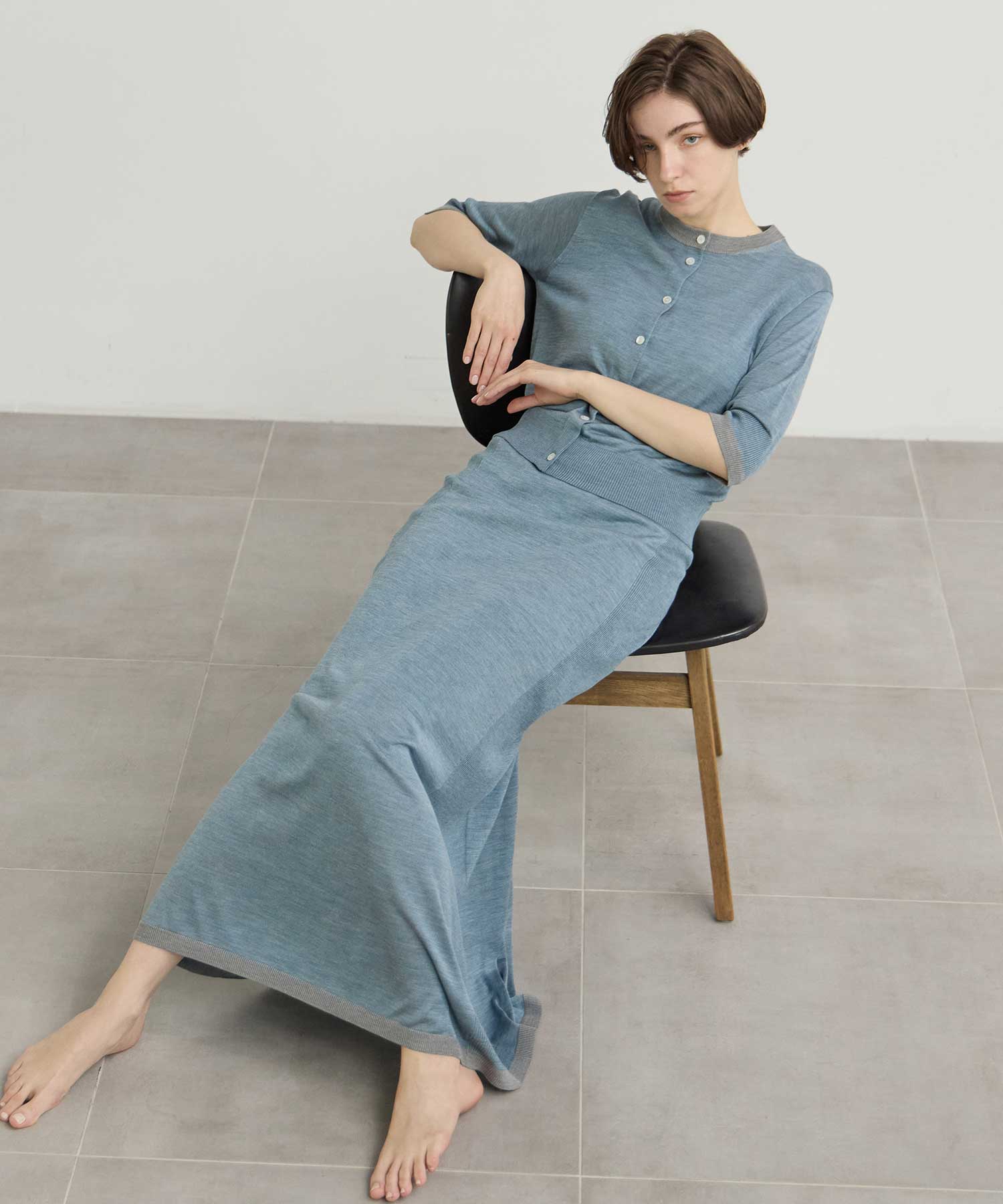別注 Washable Silk Pencil Skirt CINOH