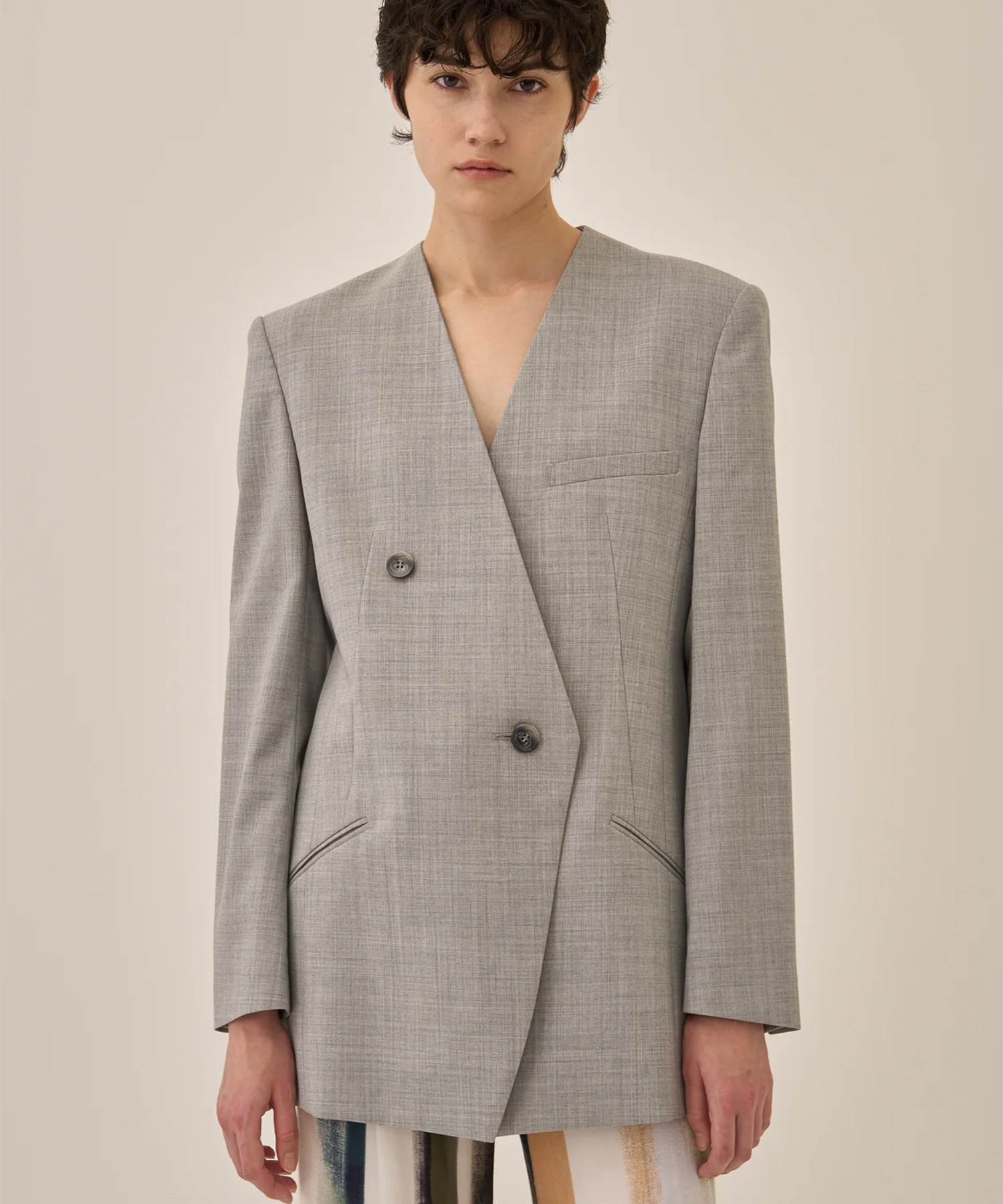 Heather side slit  jacket GY AKIRANAKA