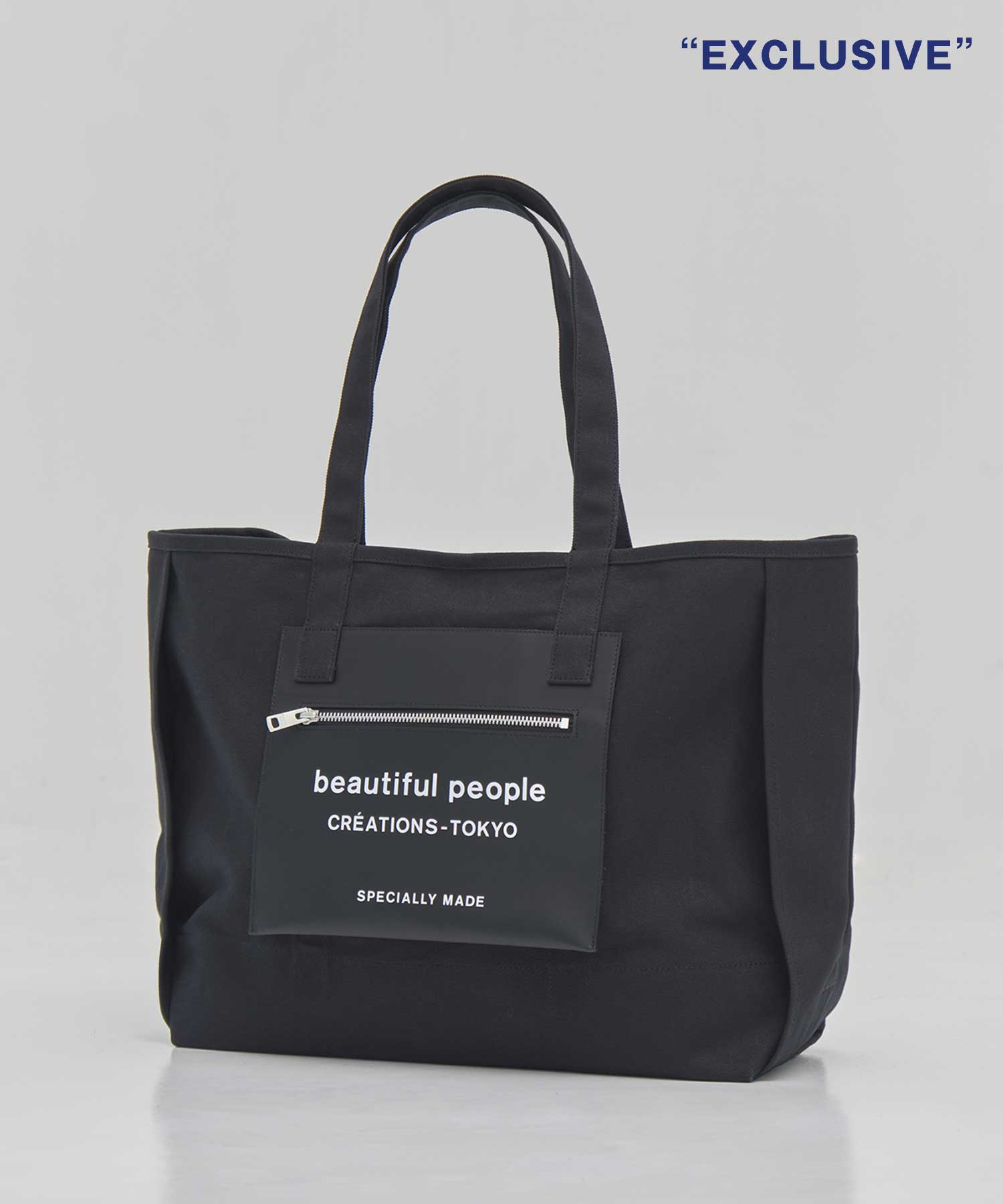 別注 Logo Leather Pocket Big Tote Bag beautiful people