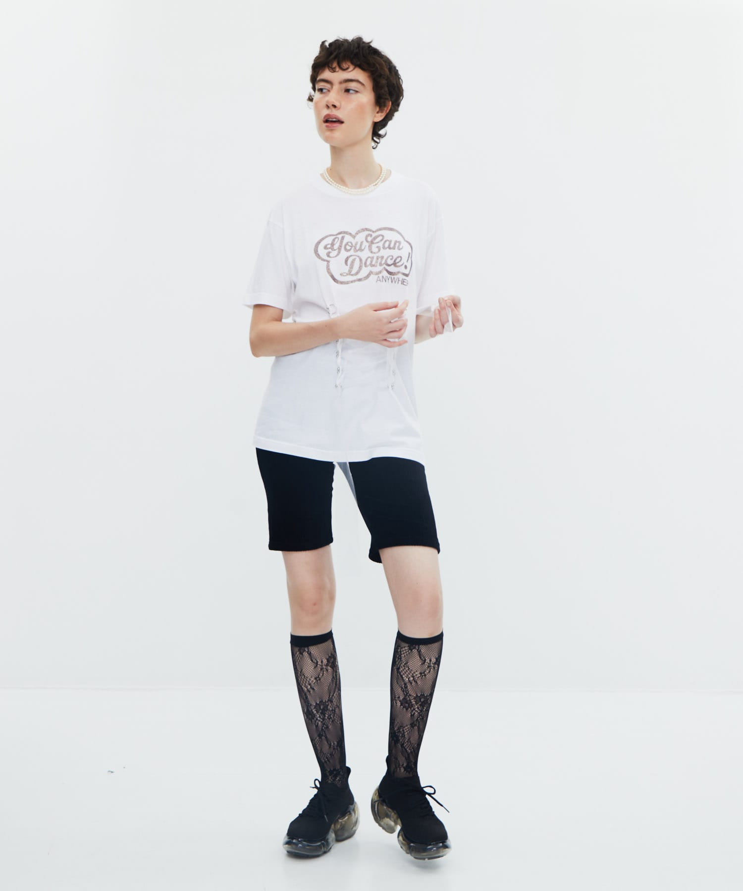 CP-25222B　Lace Up Tee Chika Kisada