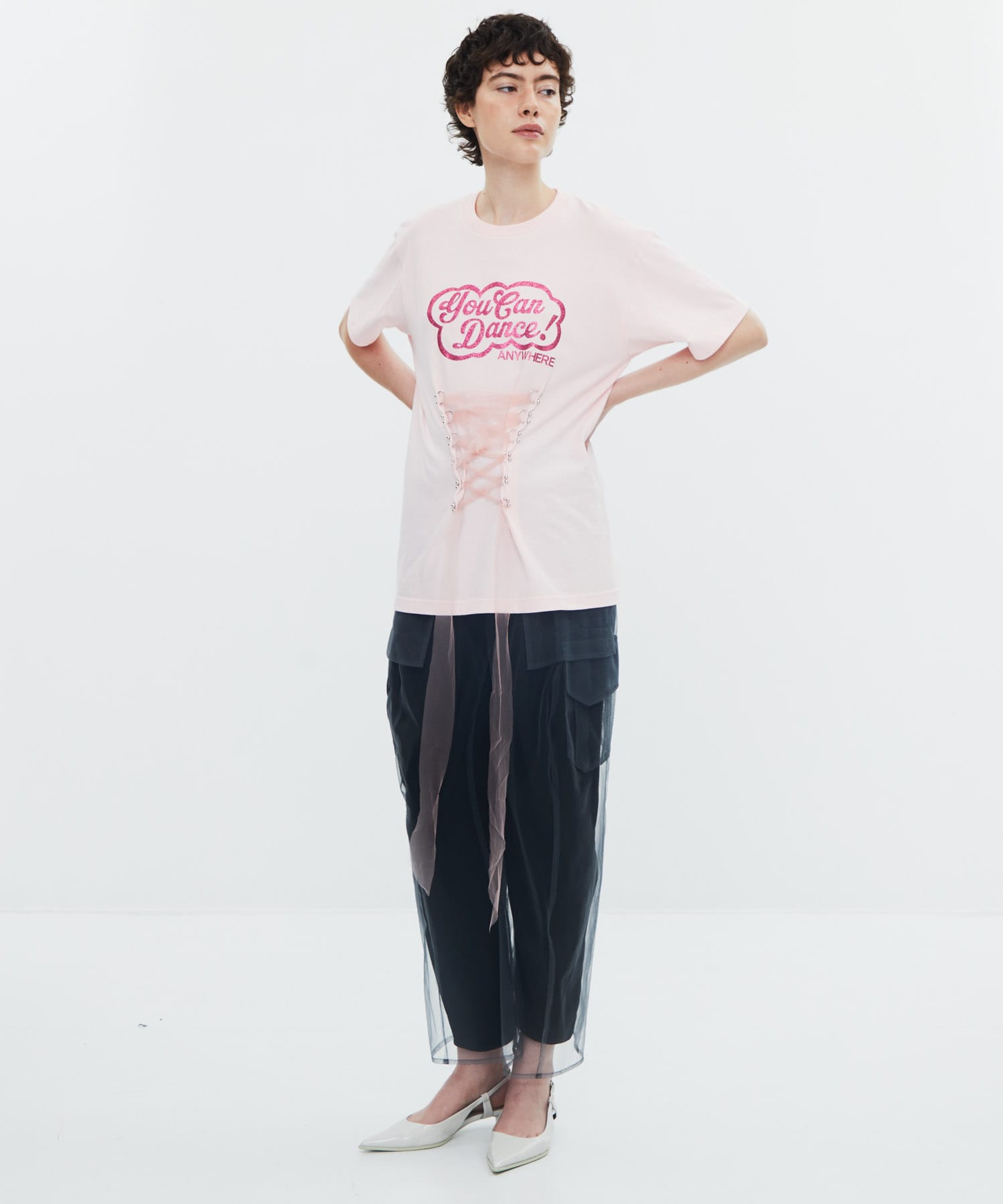 CP-25222B　Lace Up Tee Chika Kisada