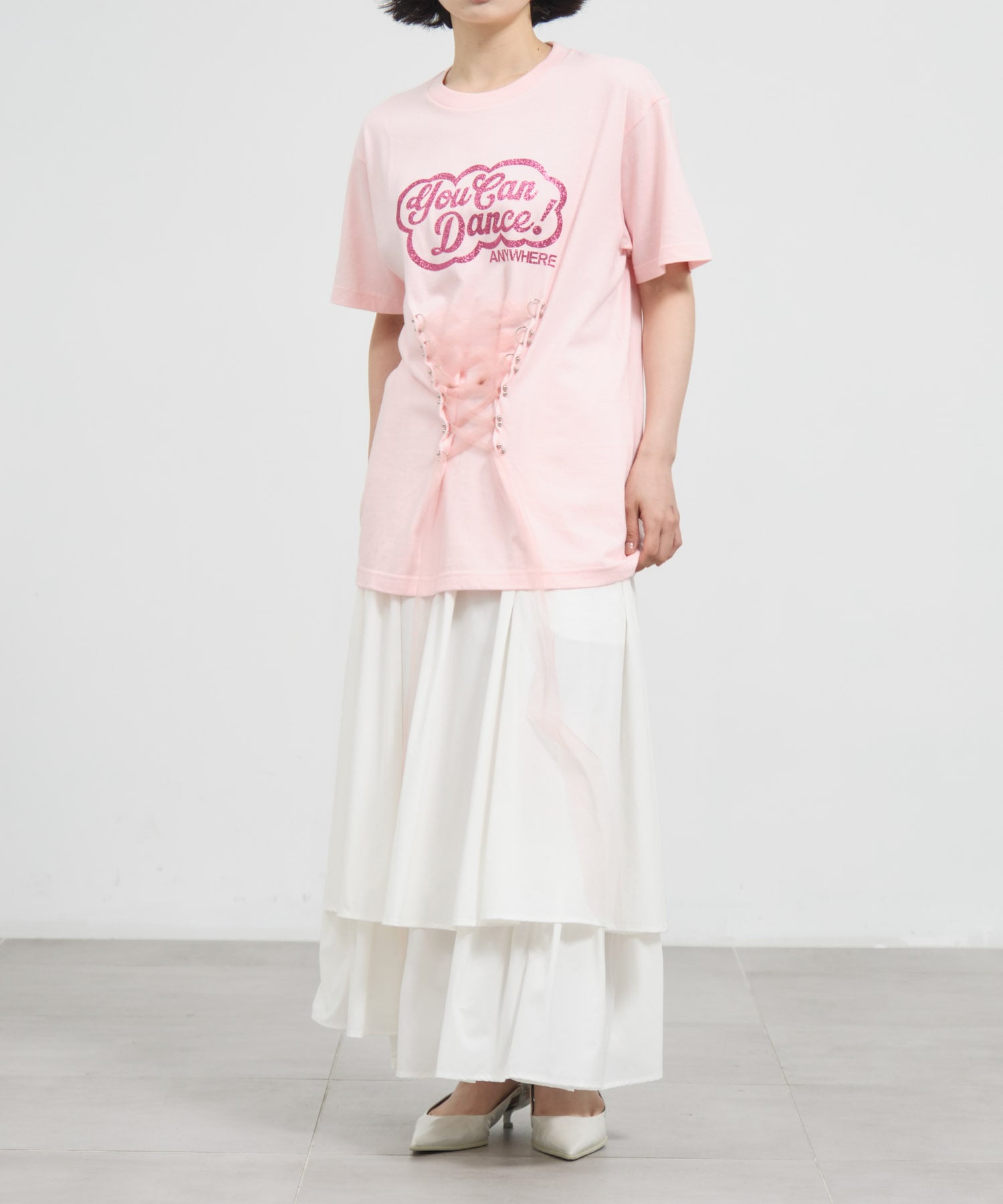 CP-25222B　Lace Up Tee Chika Kisada