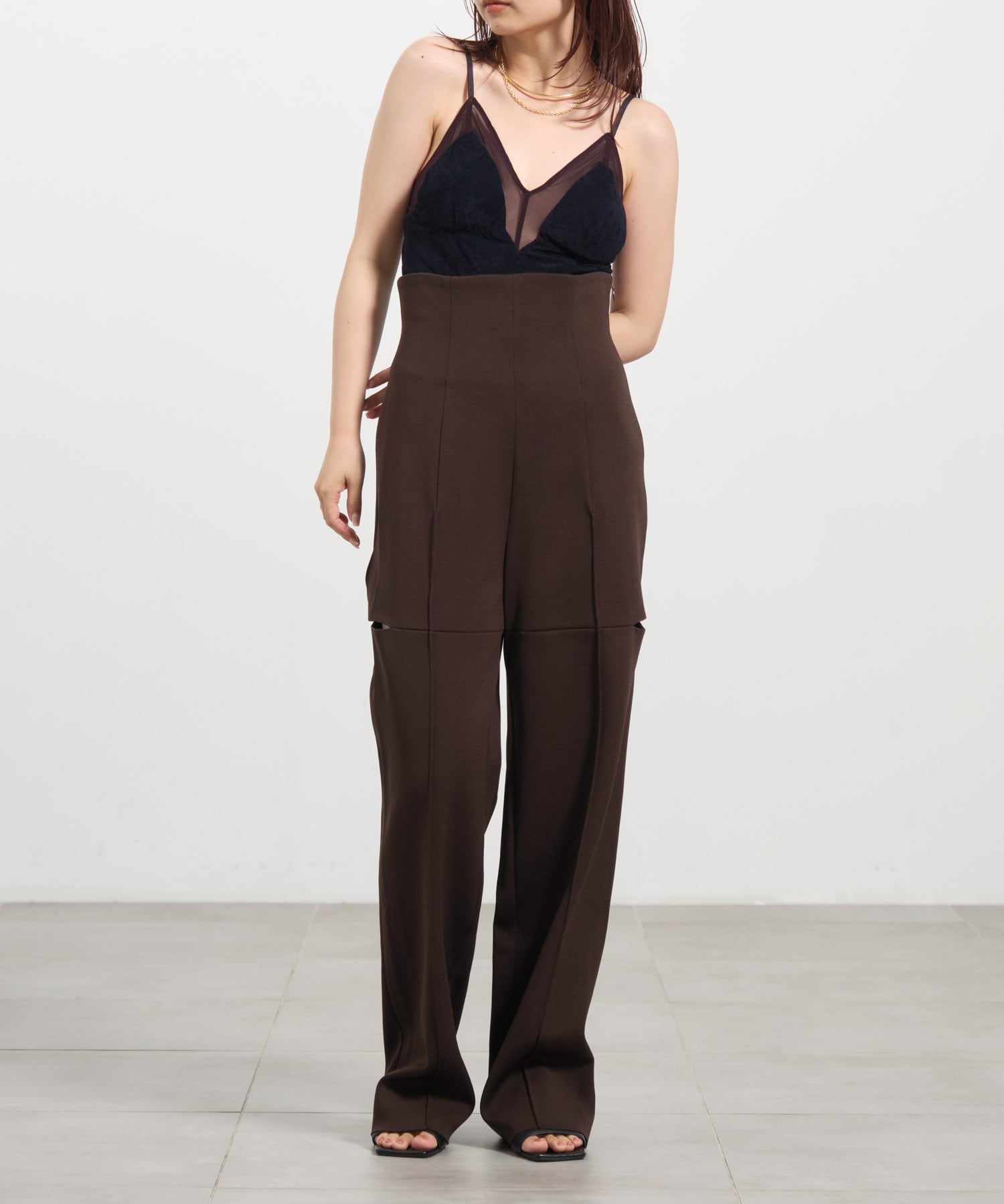 Velour paneled bodysuit FETICO