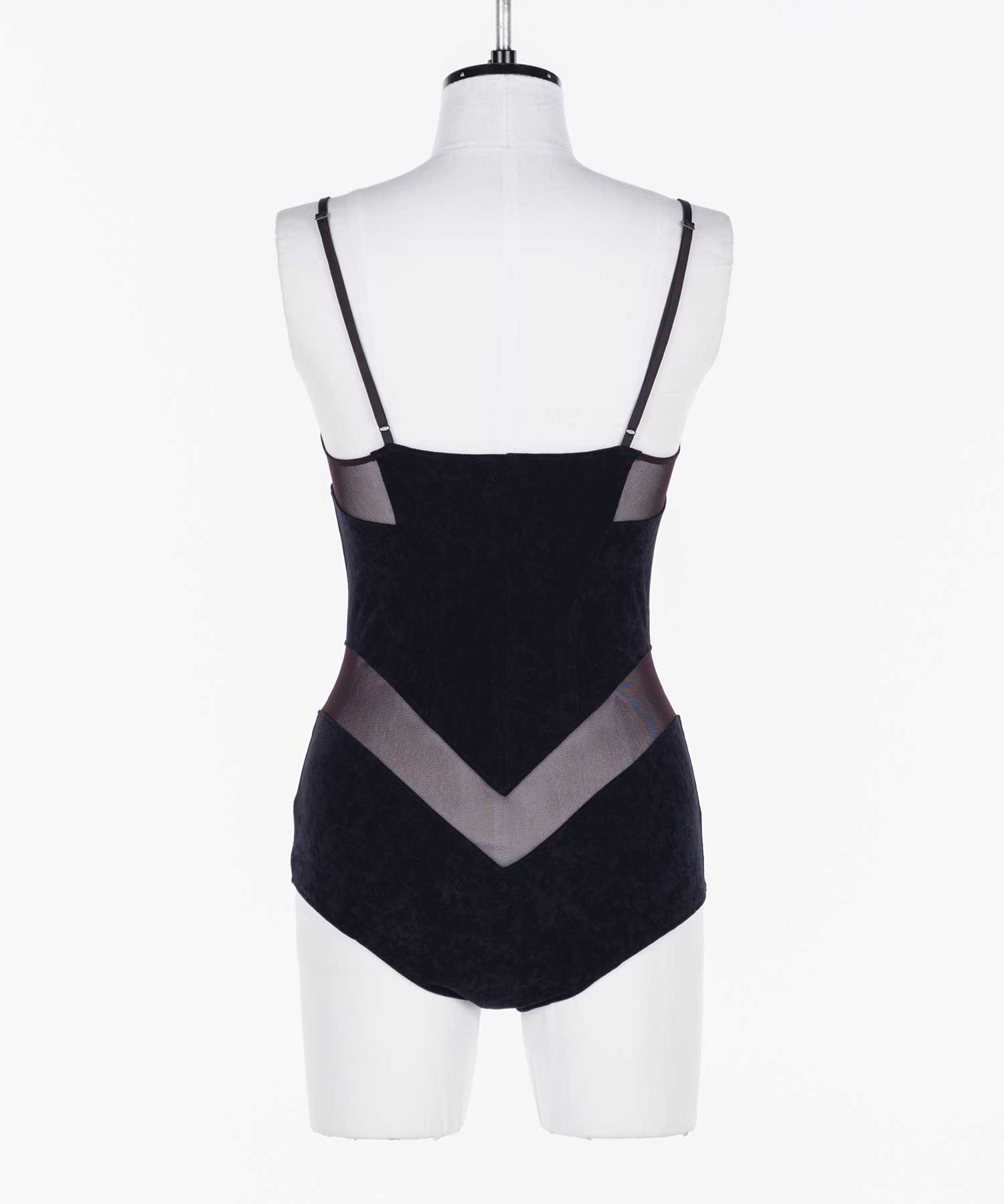 Velour paneled bodysuit FETICO