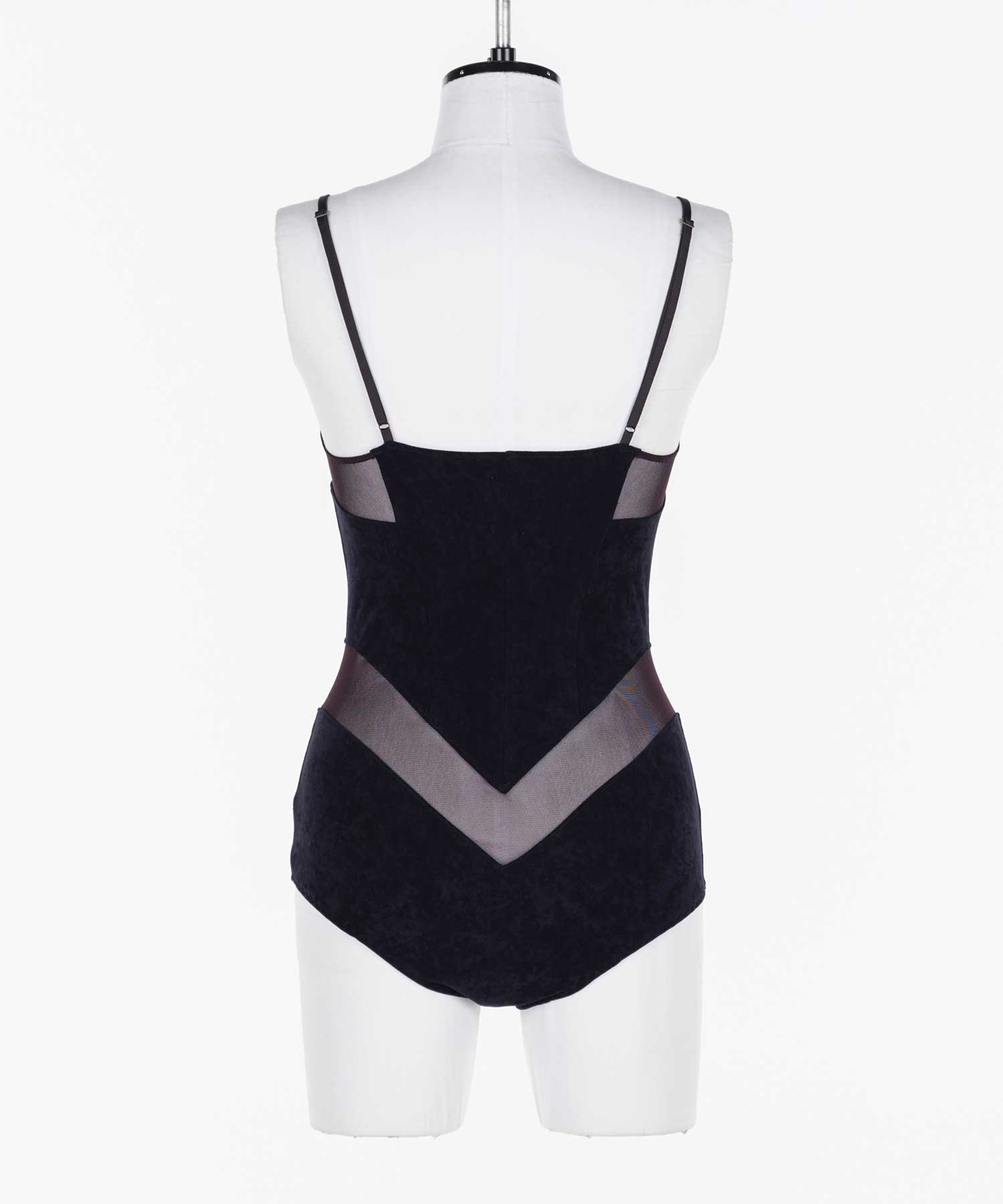 Velour paneled bodysuit FETICO