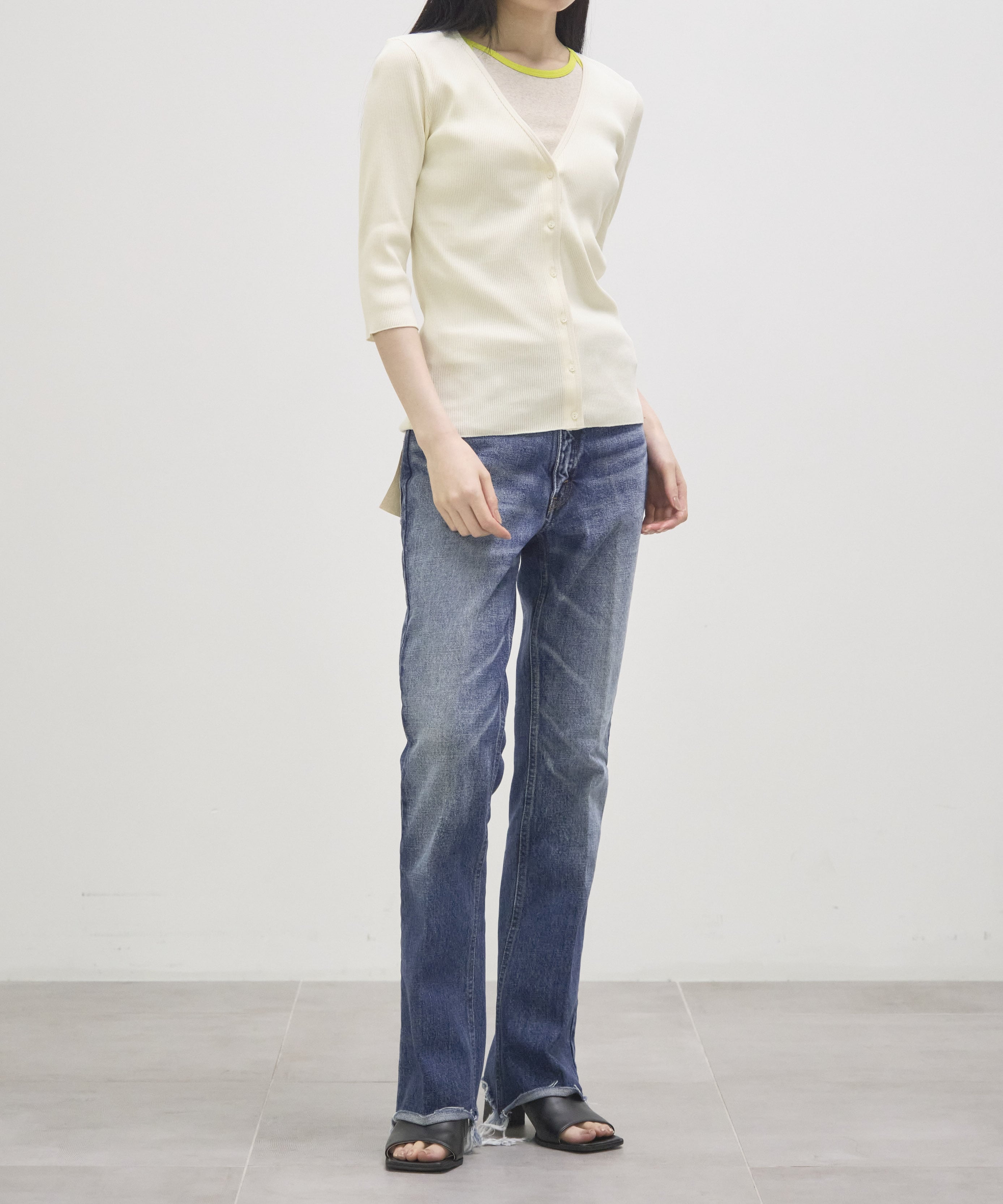 V Neck 3/4 Sleeve Cardigan GOOD PEOPLE GOOD STITCHING GOOD PRODUCT