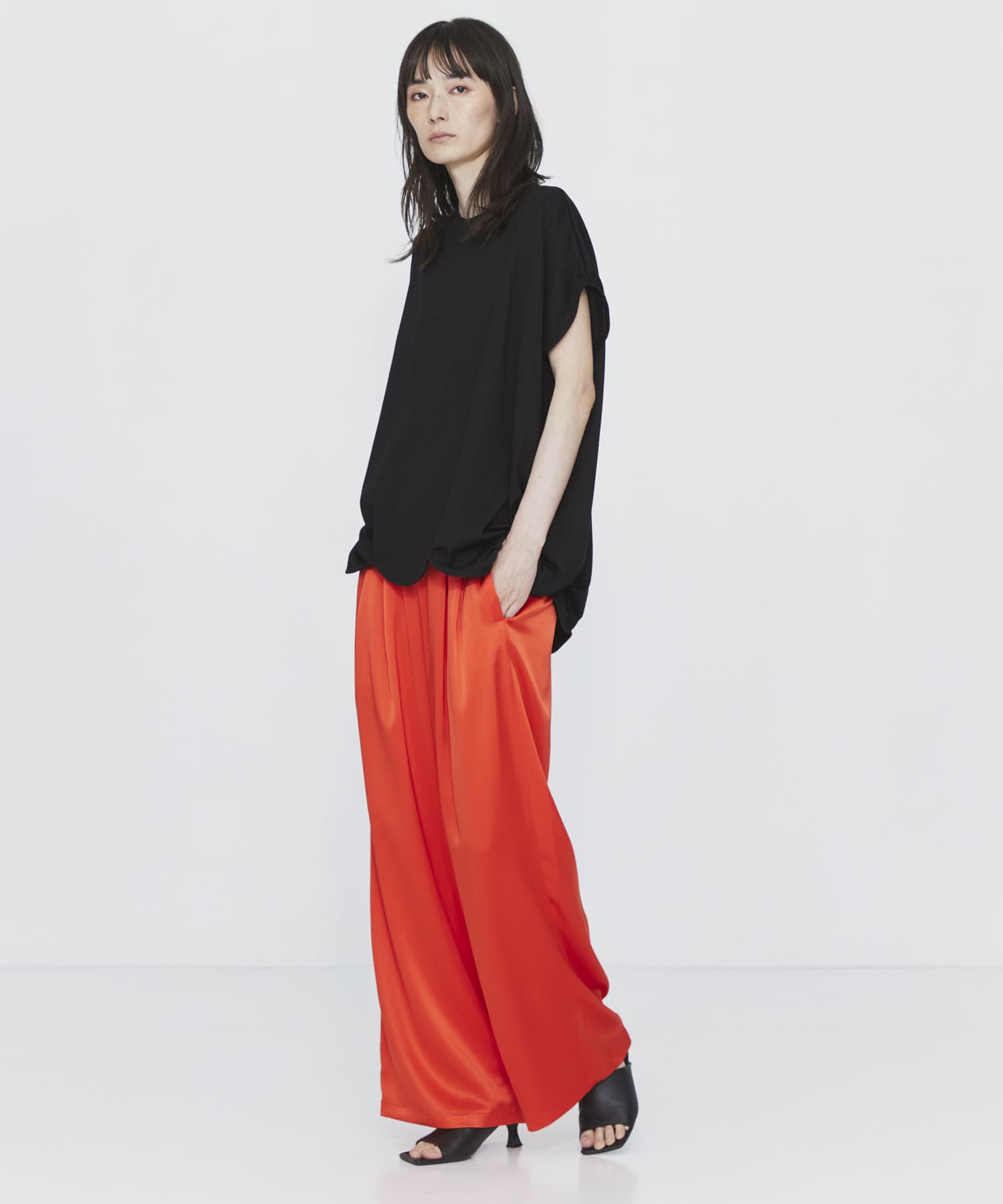 GATHER WIDE-TROUSERS ENFOLD
