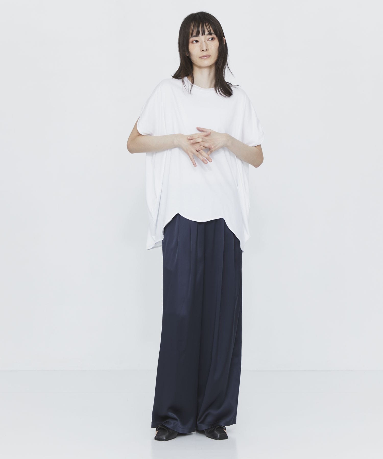 GATHER WIDE-TROUSERS ENFOLD