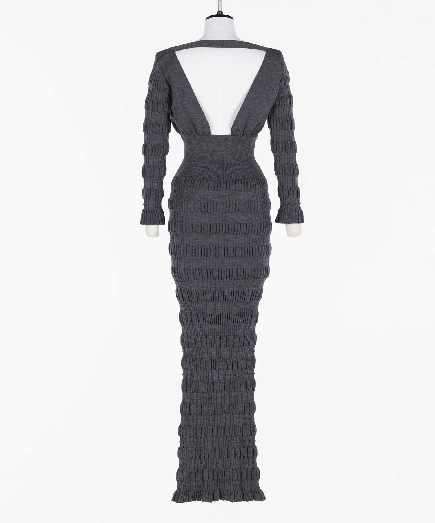 Stripe knit long dress FETICO