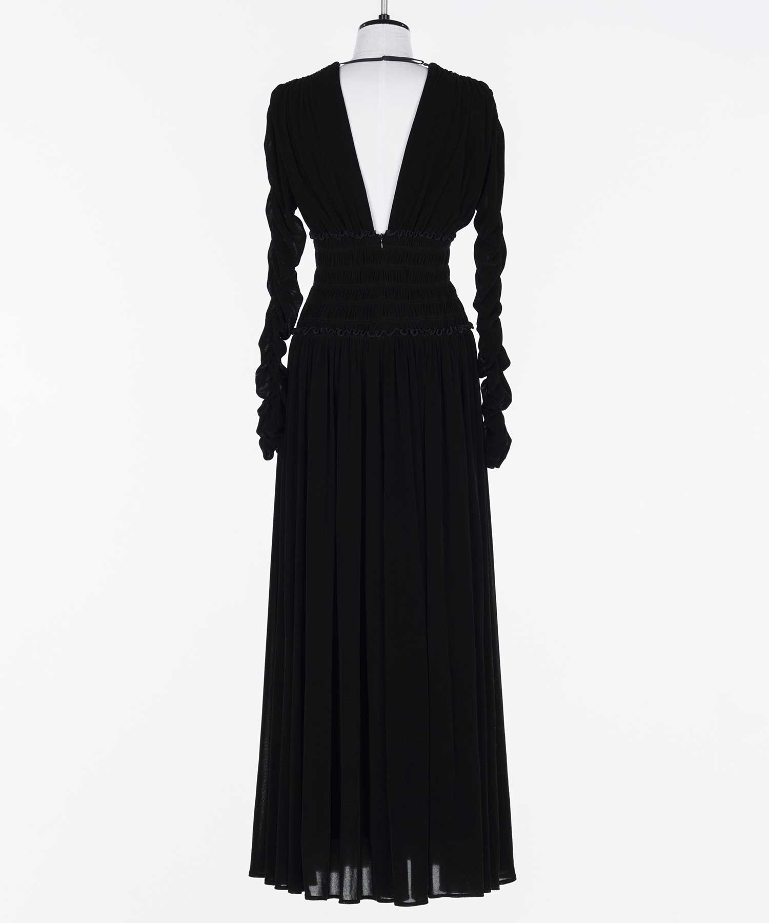 Velvet tulle shirring dress FETICO