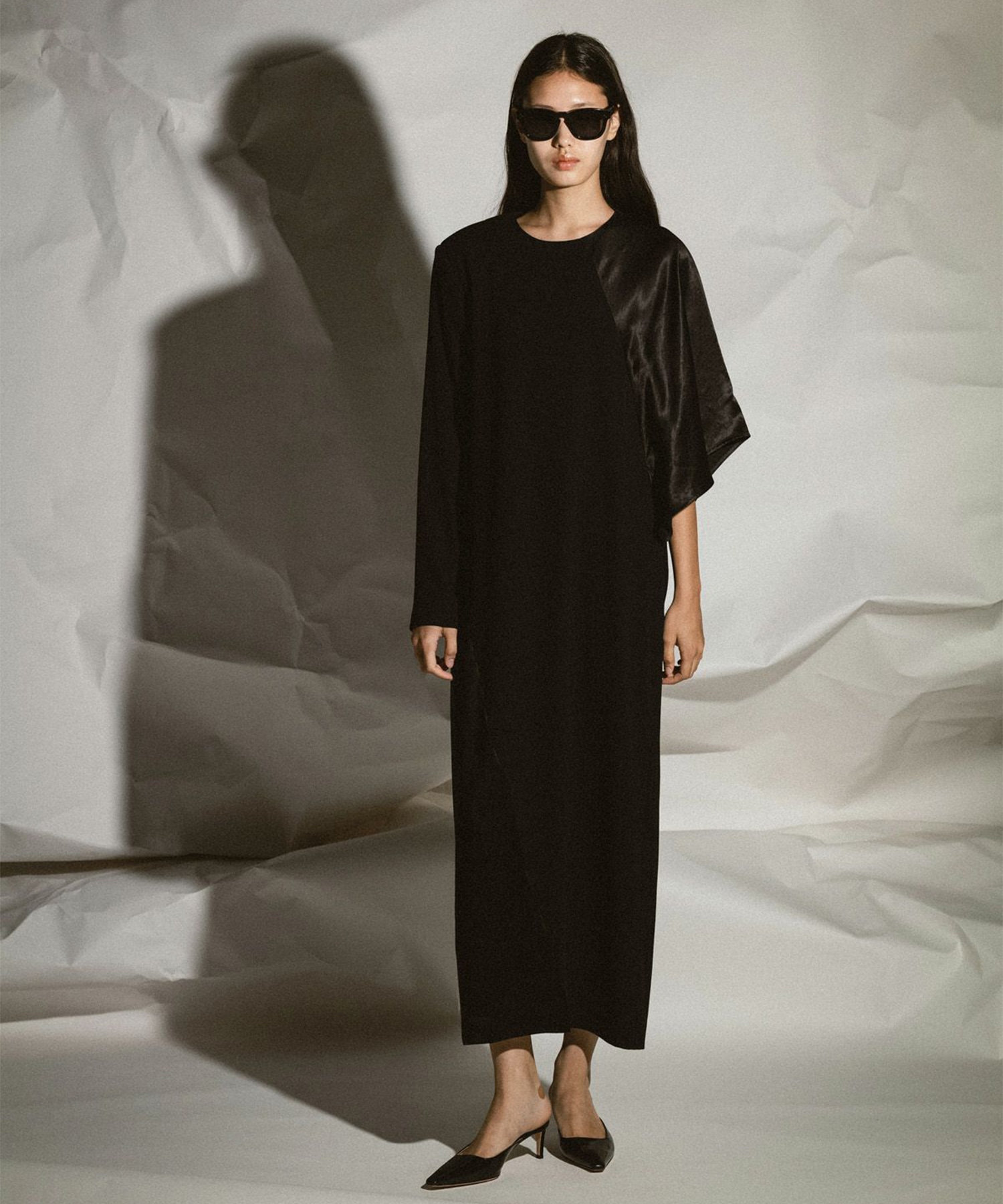 BLACK FORMAL ASYMMETRY DRESS CINOH