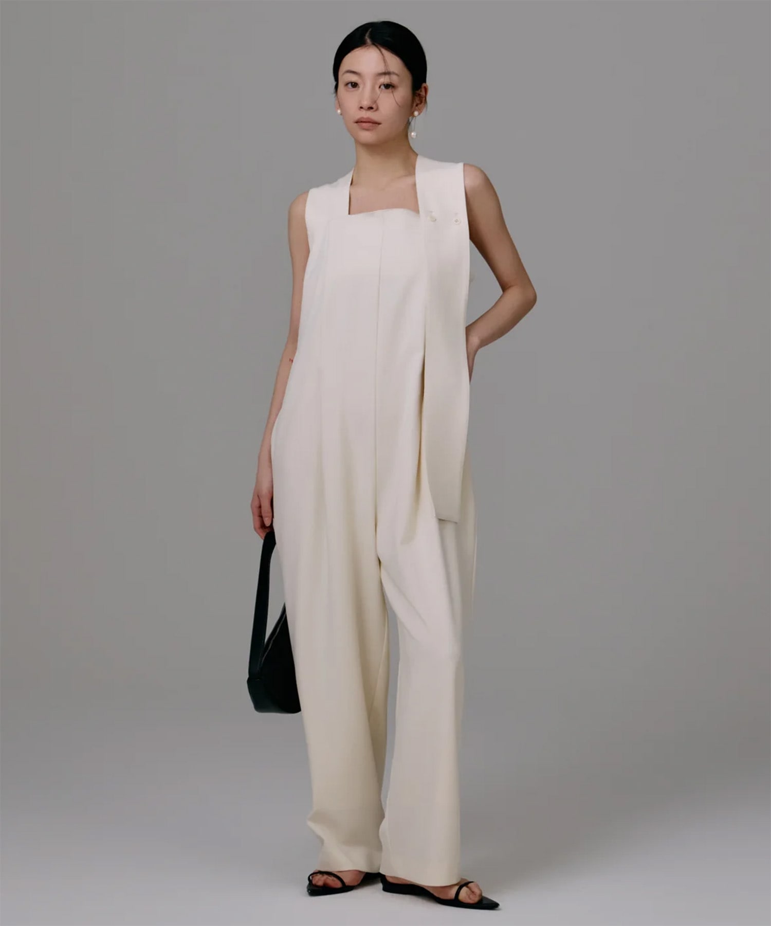 shoulder tie jump suit Louren