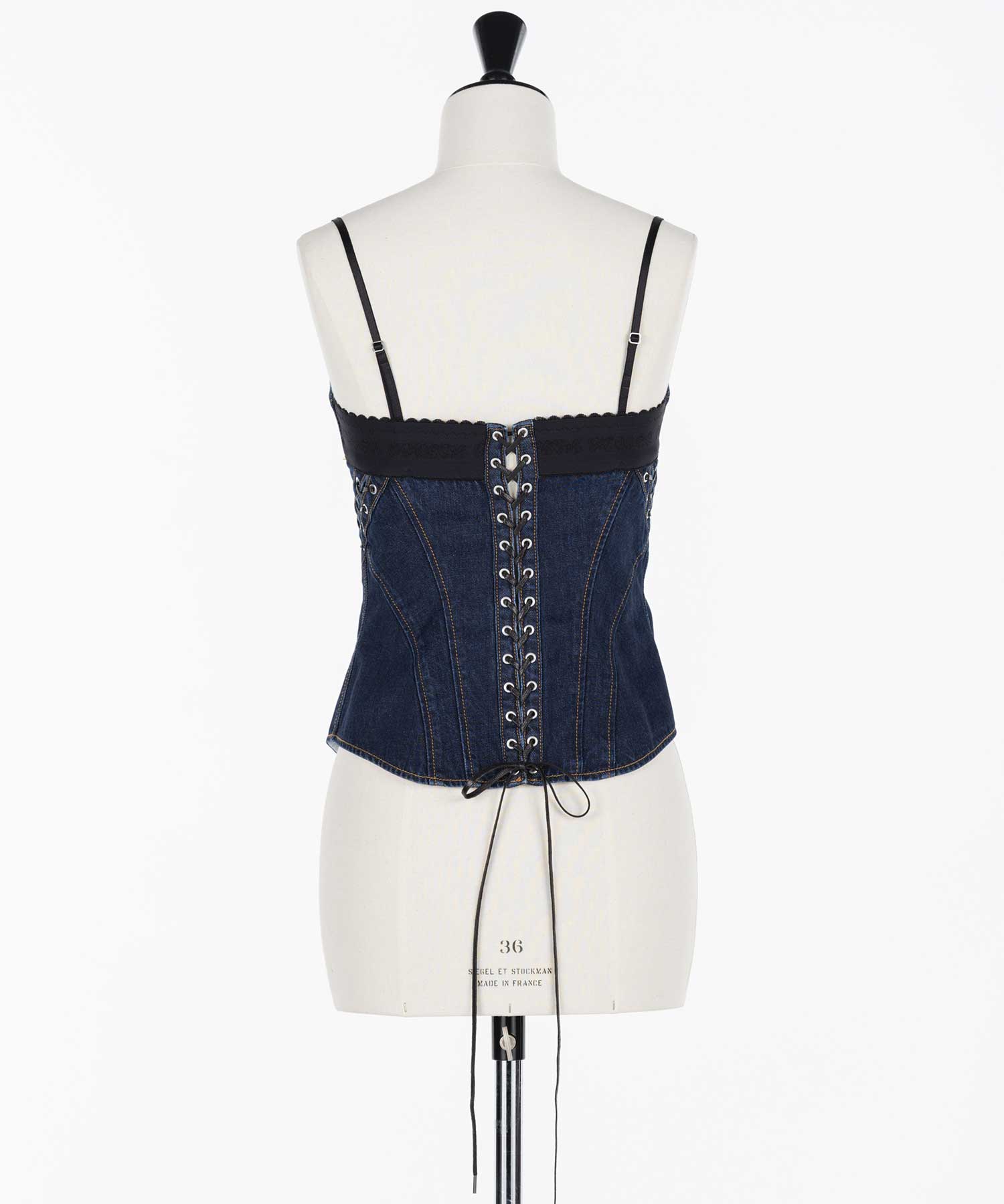Lace up denim bustier FETICO