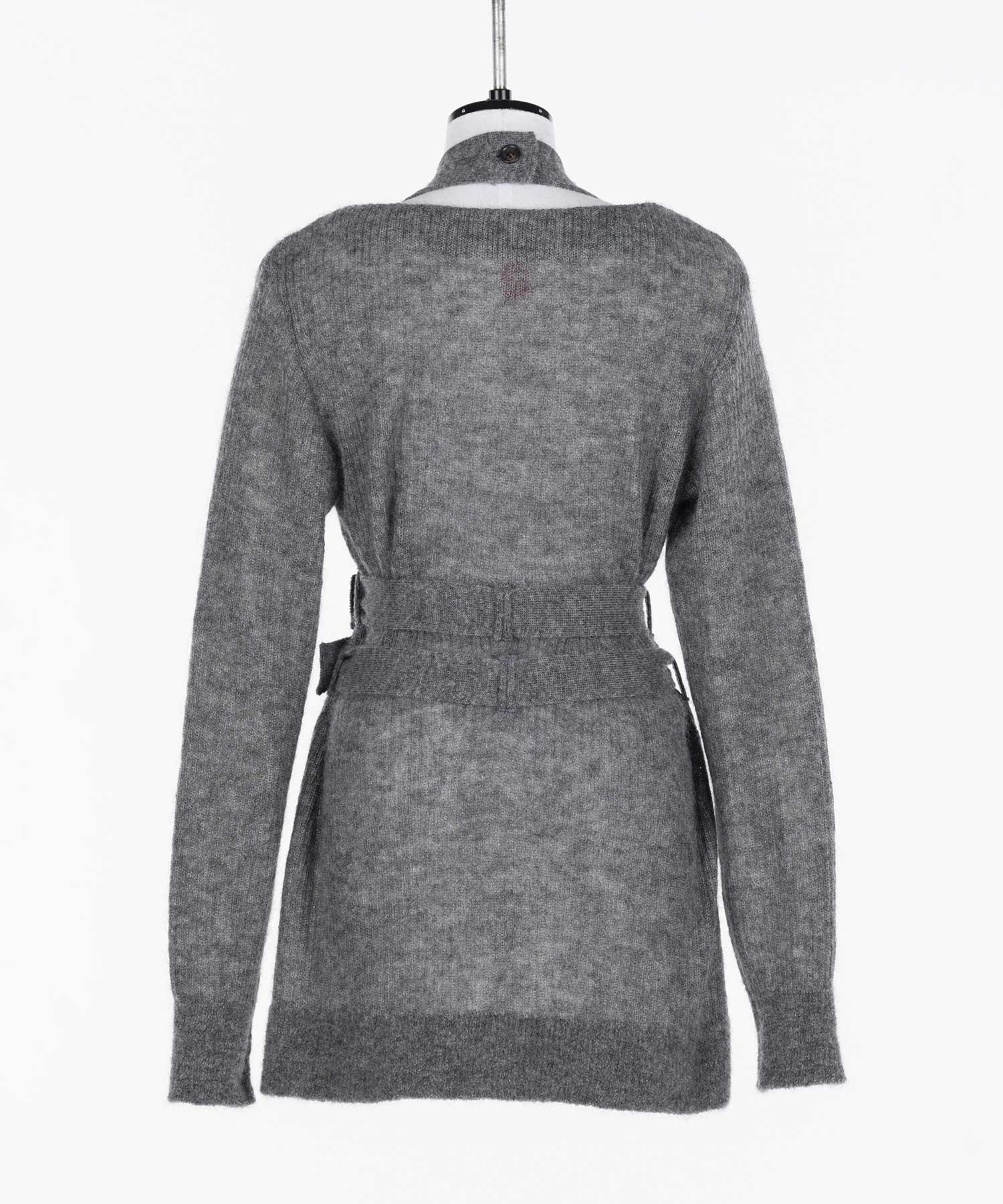 Mohair knit belted cardigan FETICO