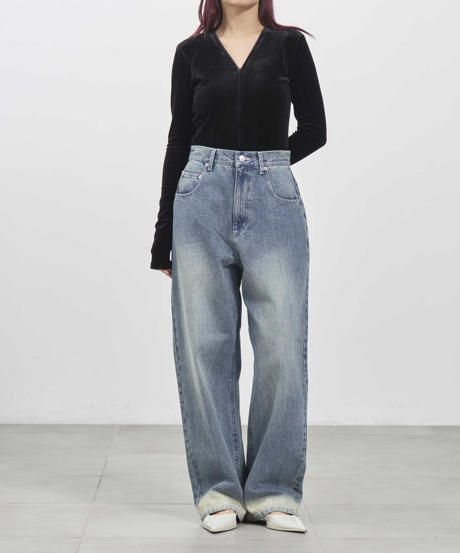 bleach hem denim Louren