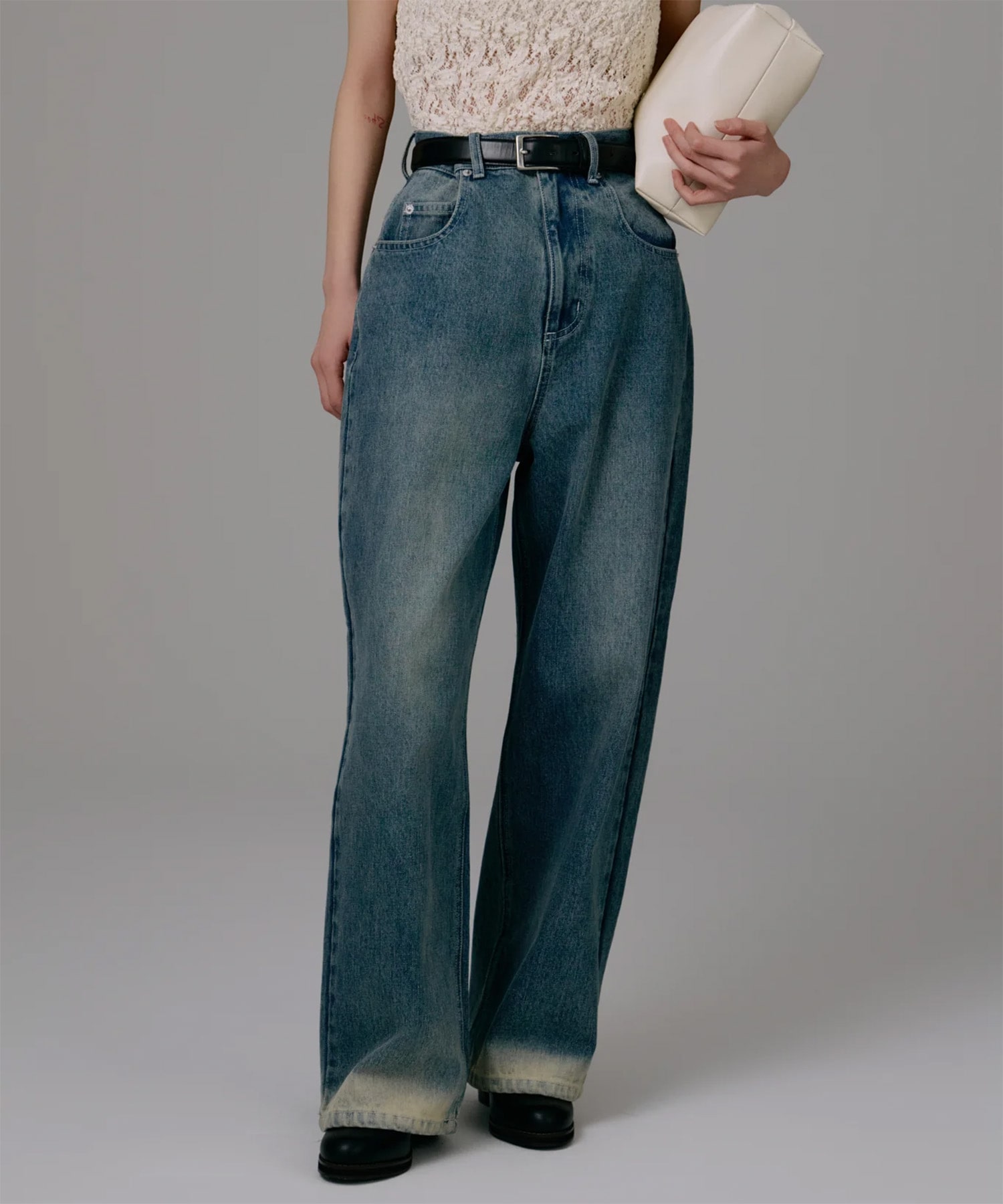 bleach hem denim Louren