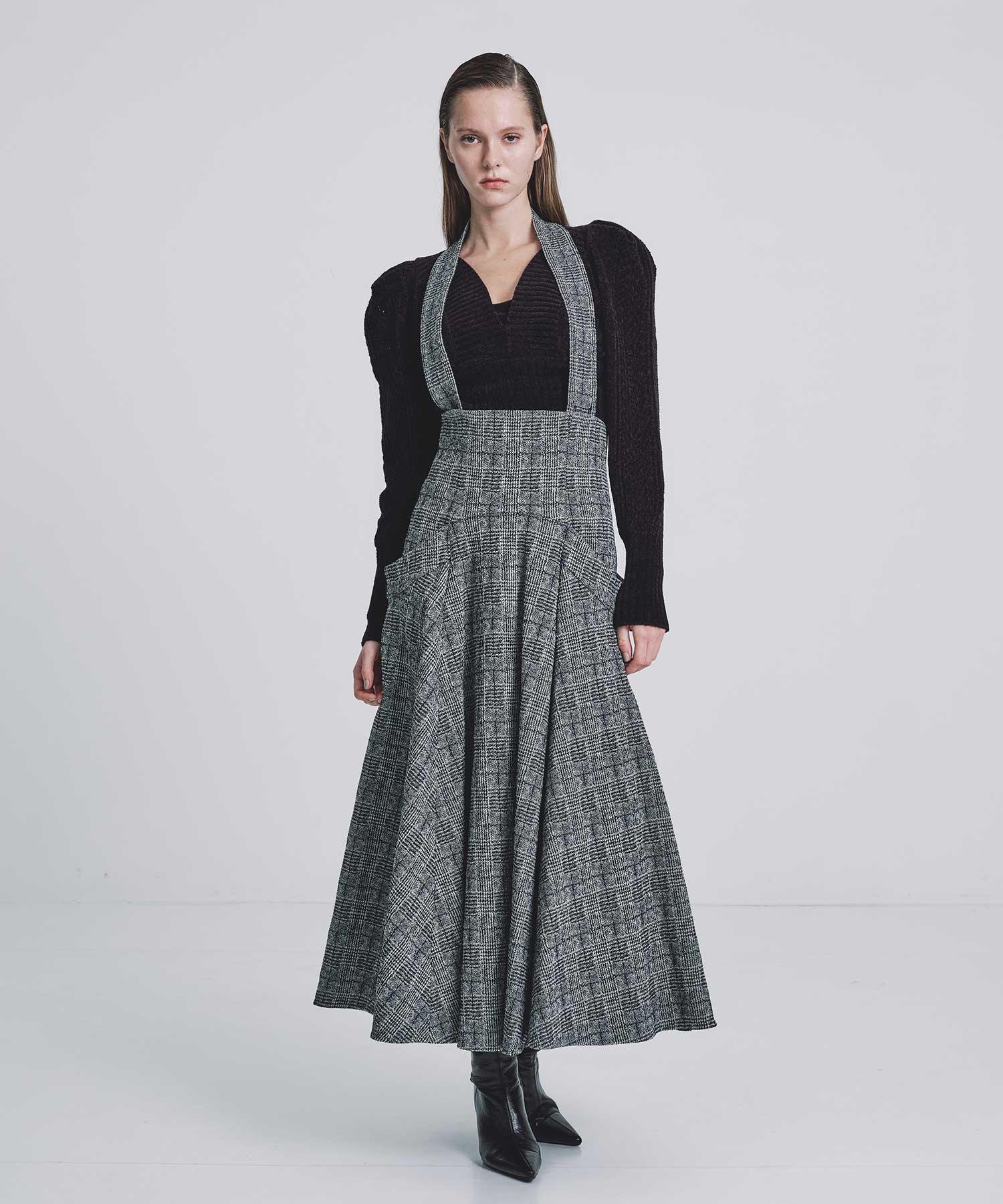 Glen check flared skirt FETICO
