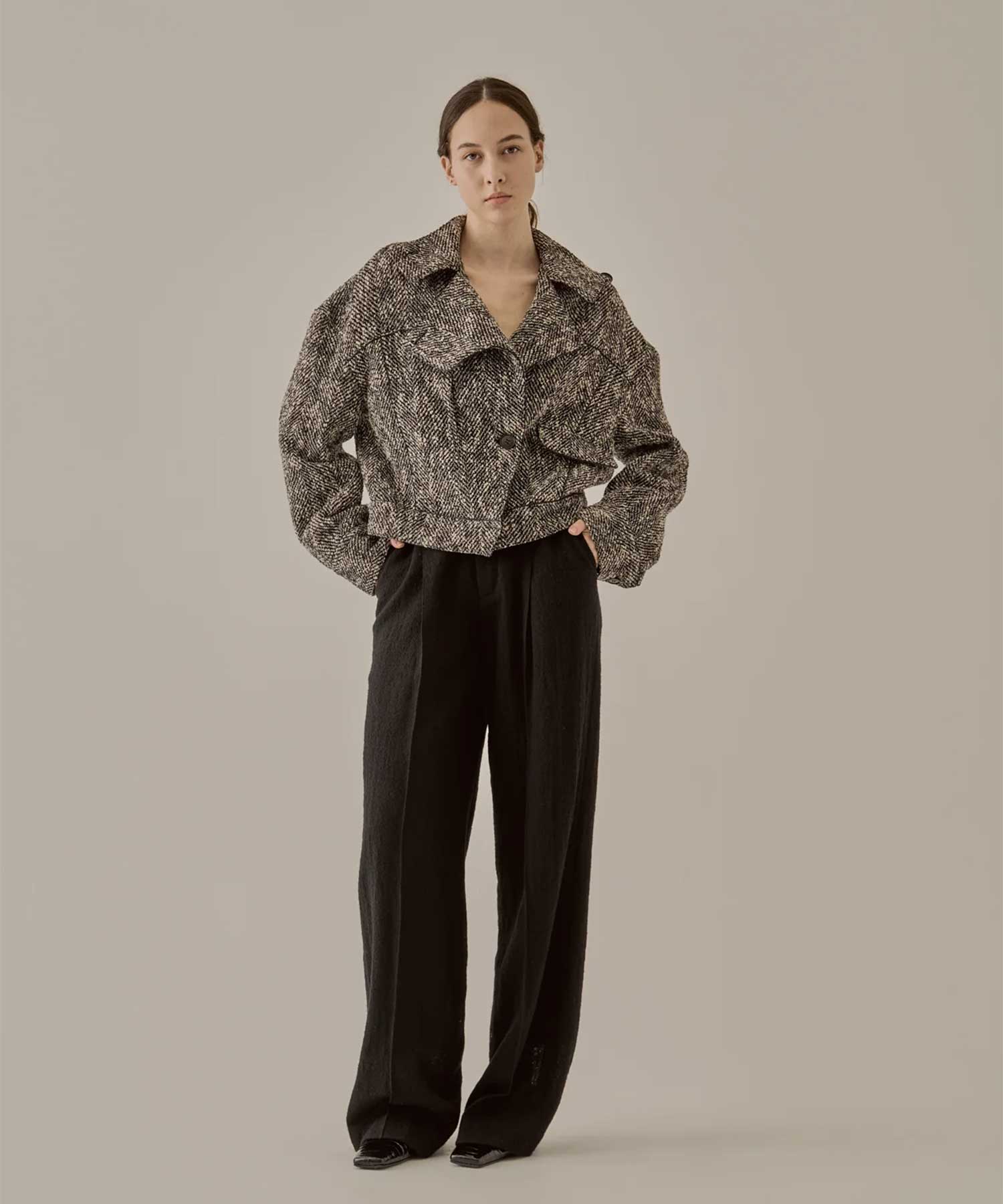Rosanna tweed blouson BK AKIRANAKA