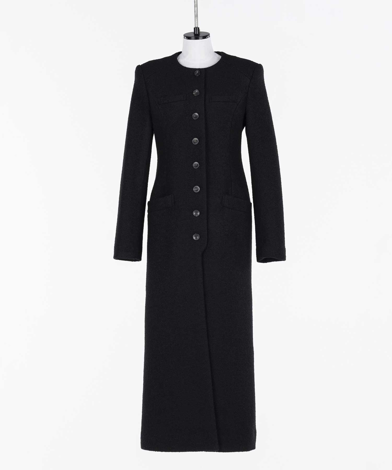 Single-breasted boucle wool coat FETICO