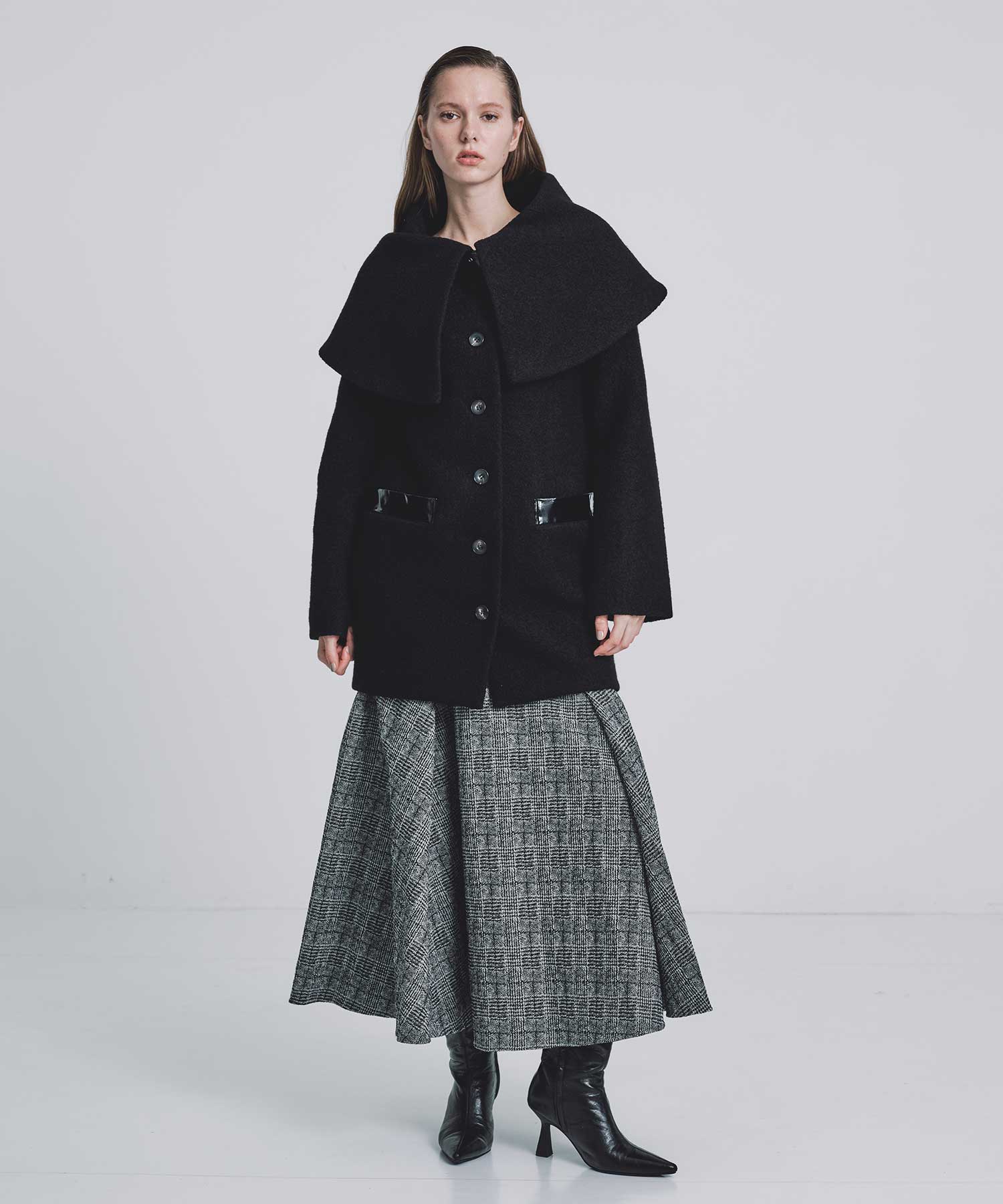 Boucle wool cape coat FETICO