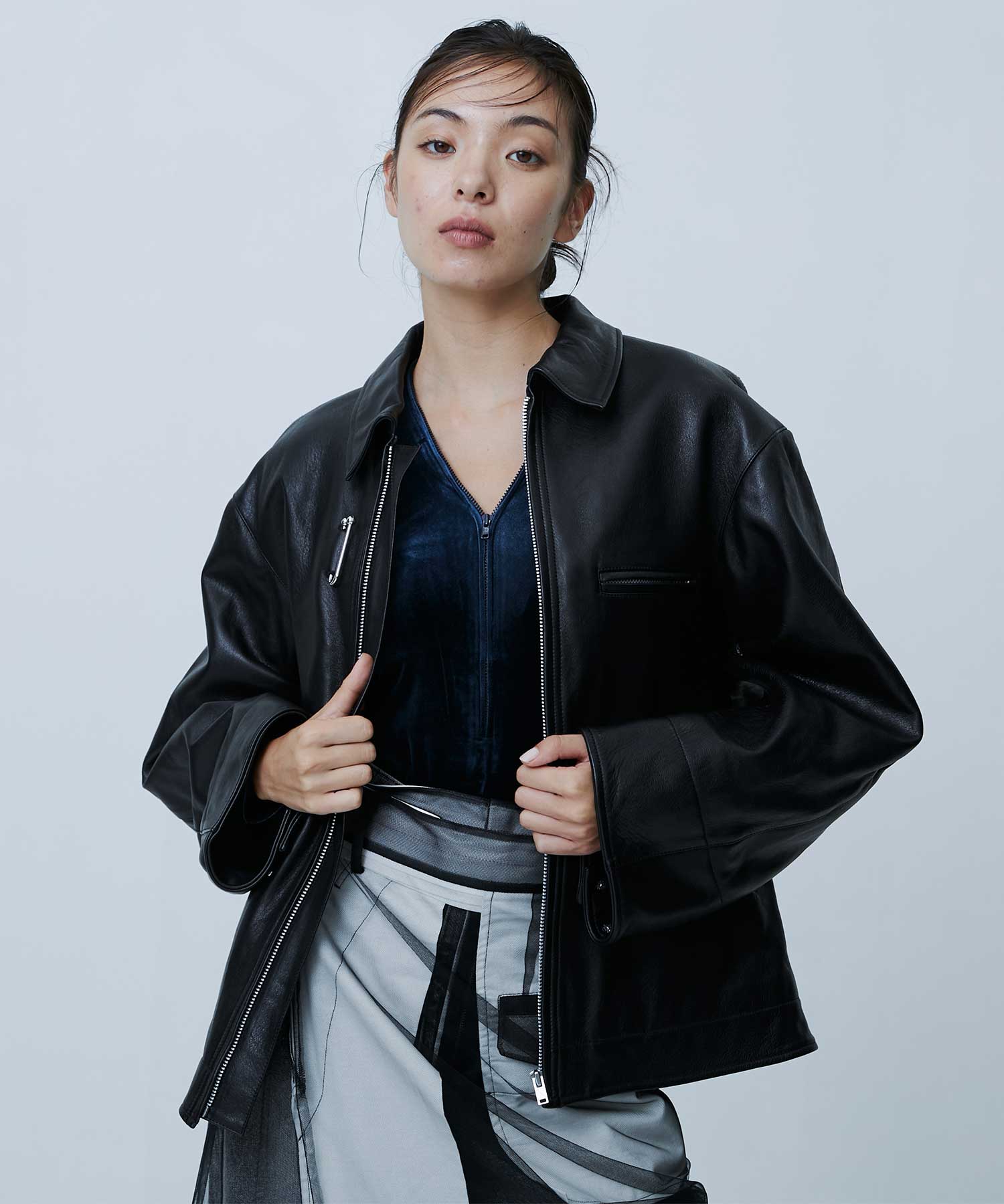 CJ-25147　Sheep Leather Jacket Chika Kisada