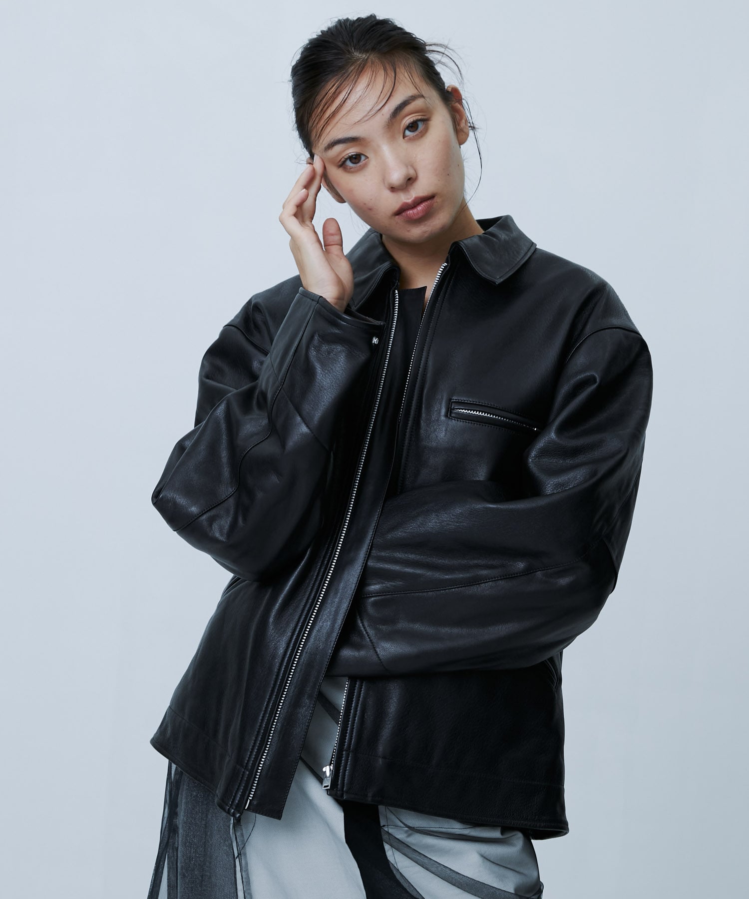 CJ-25147　Sheep Leather Jacket Chika Kisada