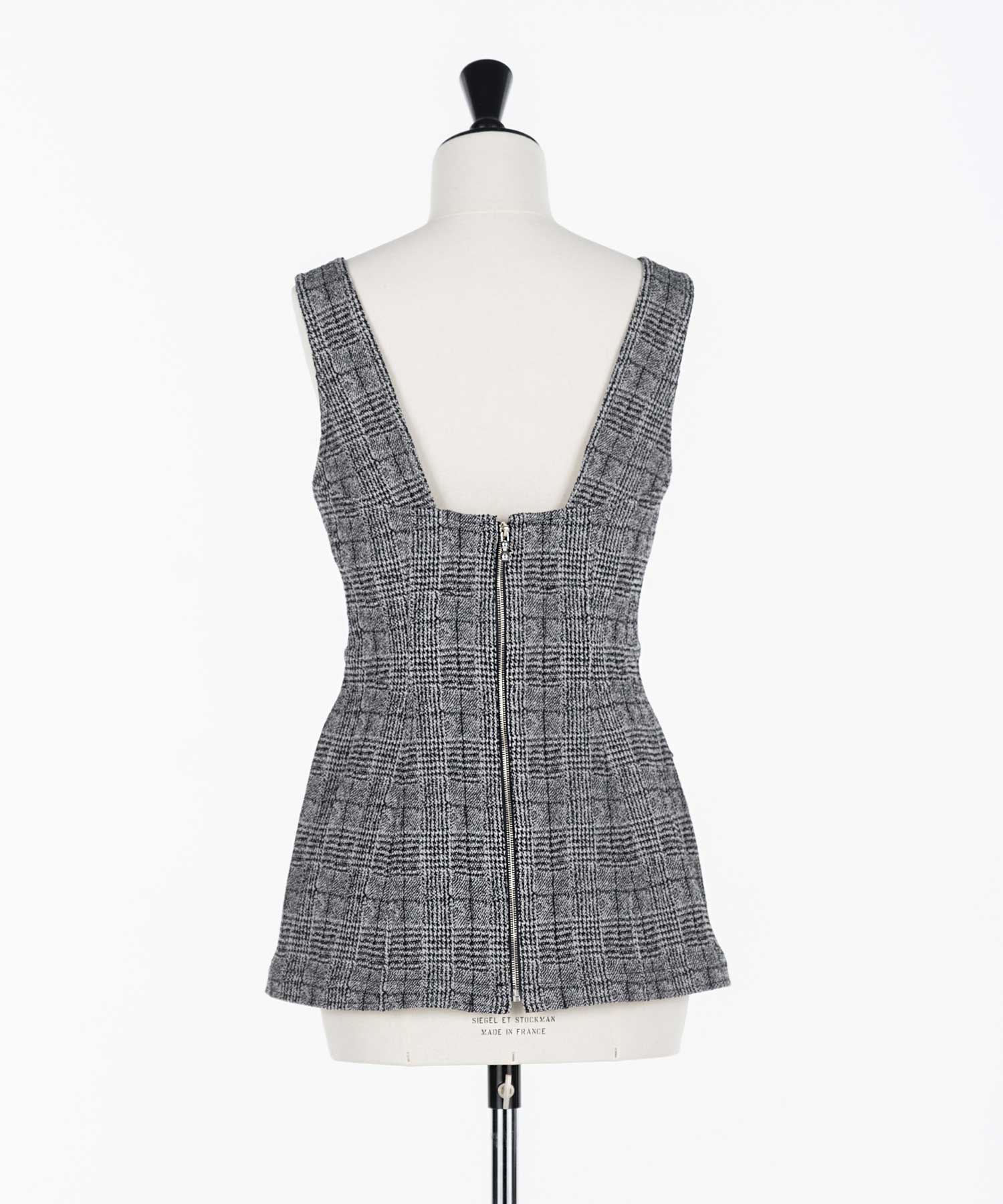 Glen check lace-up vest FETICO