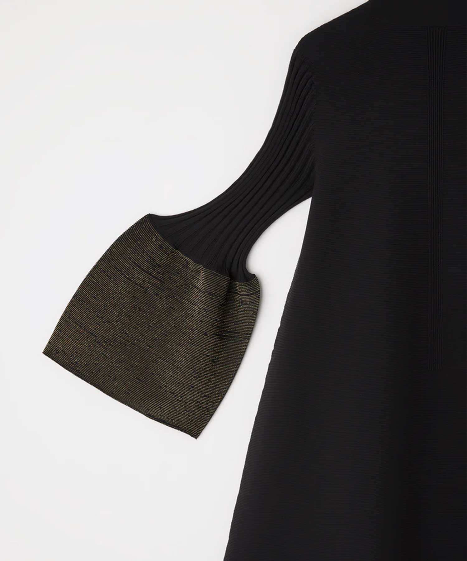 POTTERY GLITTER MOCKNECK LONG BELL SLEEVE FLARE DRESS CFCL