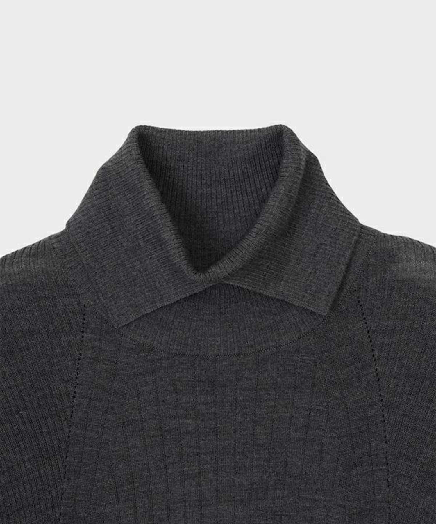 TURTLE NECK TIGHT KNIT CINOH