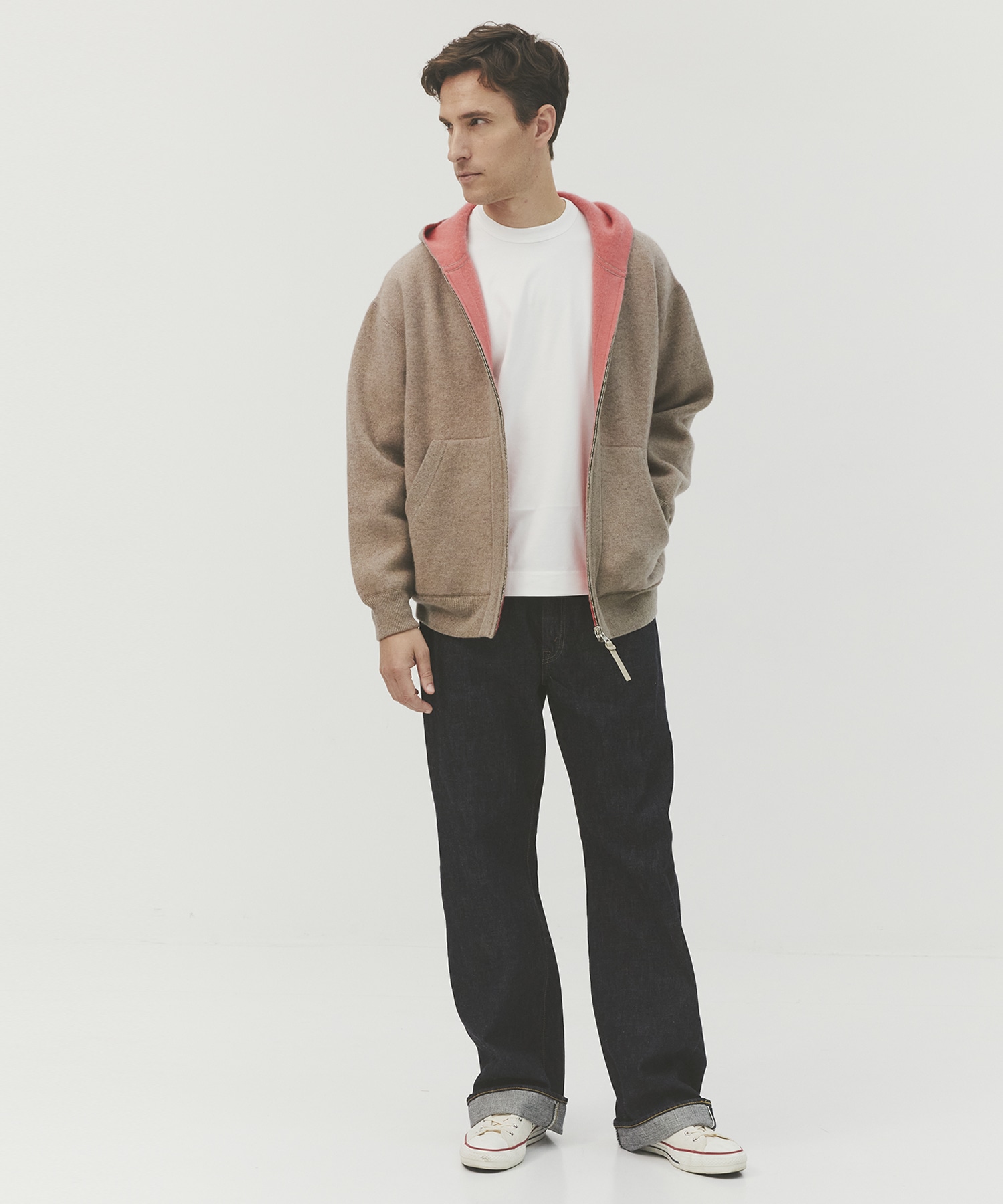 CASHMERE REVERSIBLE ZIP UP HOODIE THE TOKYO