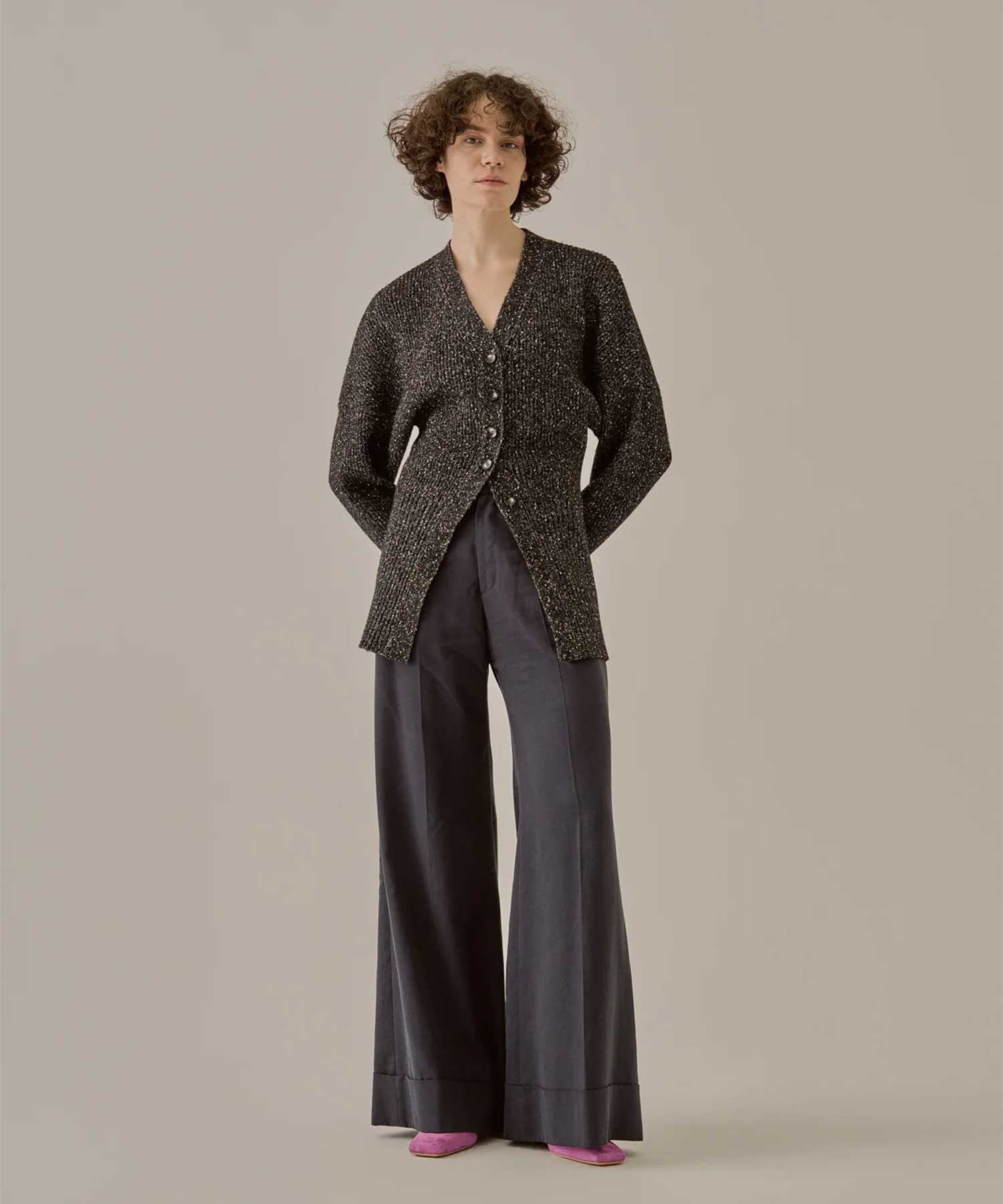 Greer melange knit cardigan AKIRANAKA