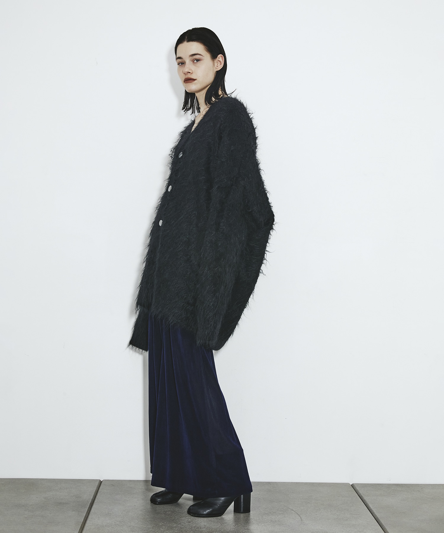 別注 Velvet tulle shirring wide pants FETICO