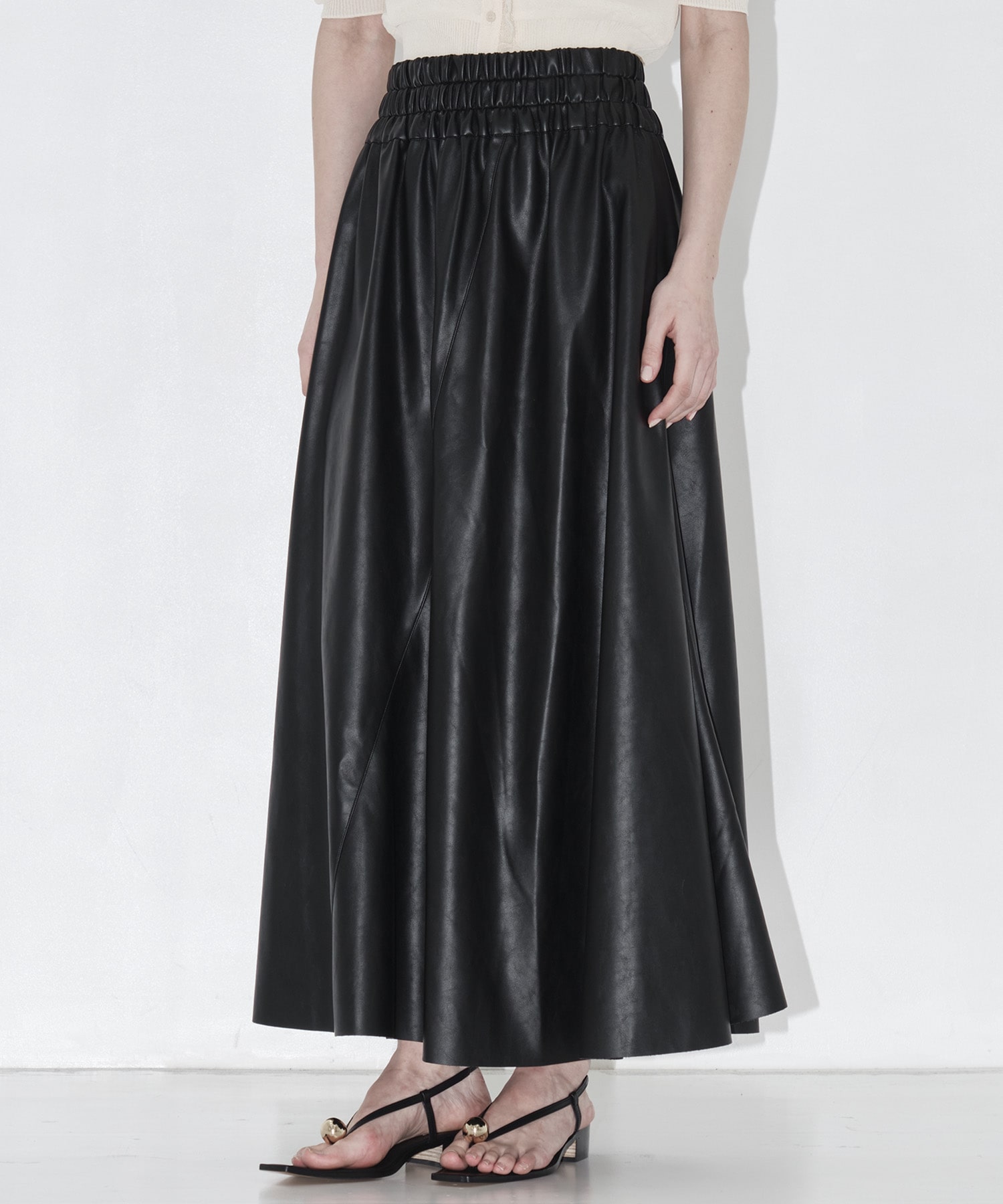 Paz gather waist skirt BK AKIRANAKA