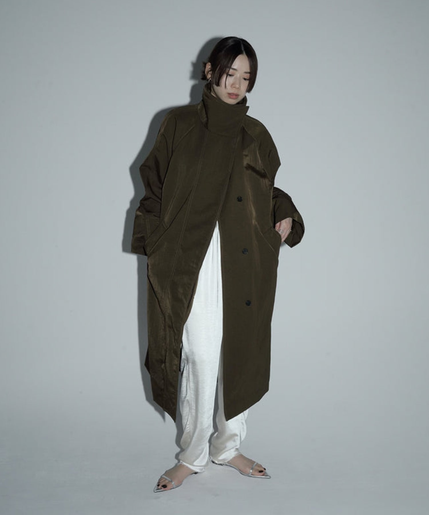 COS Wool Coat with Stand Collar | endource