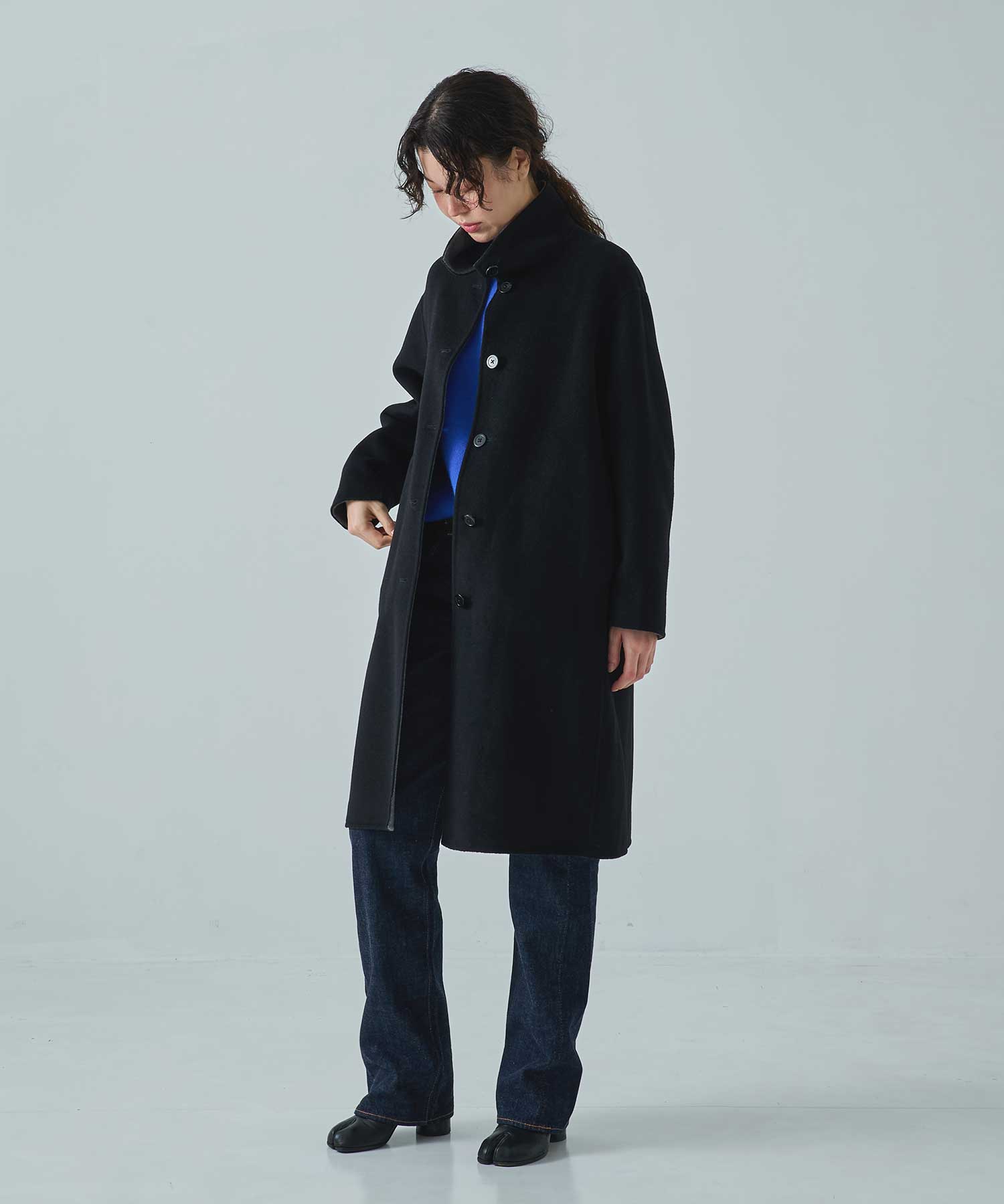 CASHMERE/SILK/WOOL STAND OVER COAT THE TOKYO