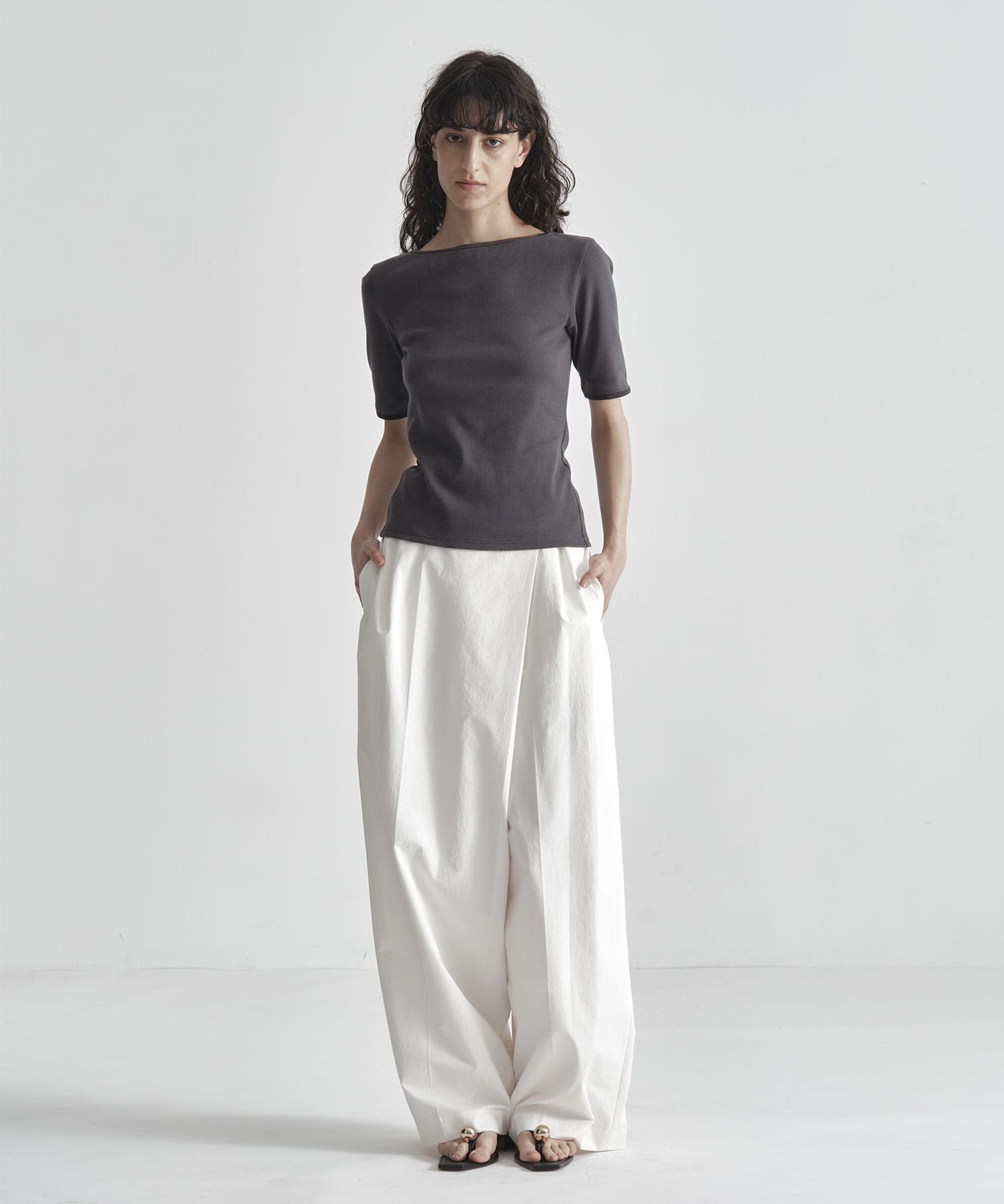 Boat Neck Rib Top THE TOKYO