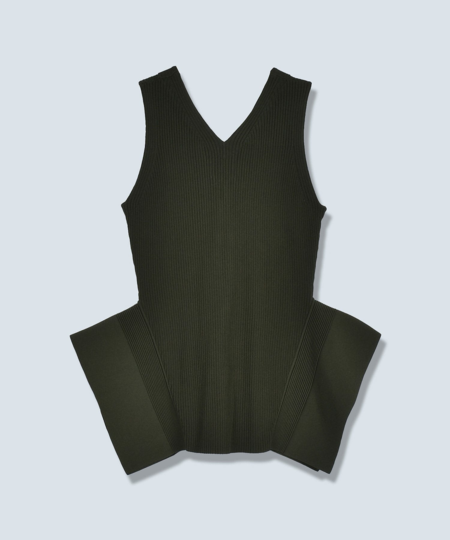 SIDE FLARE V NECK KNIT VEST OMMO