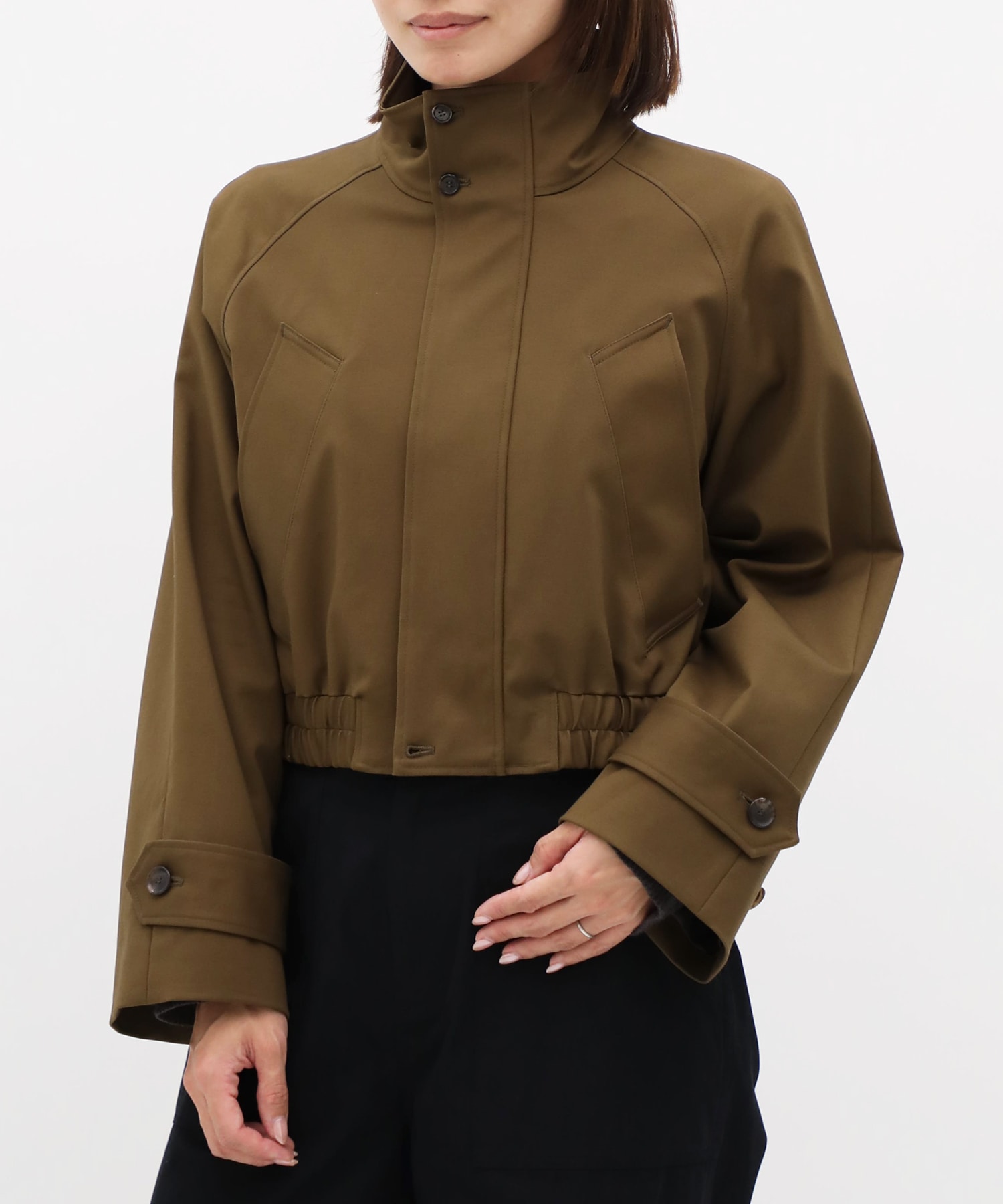 Double Cloth Stand Collar Blouson CITY TOKYO