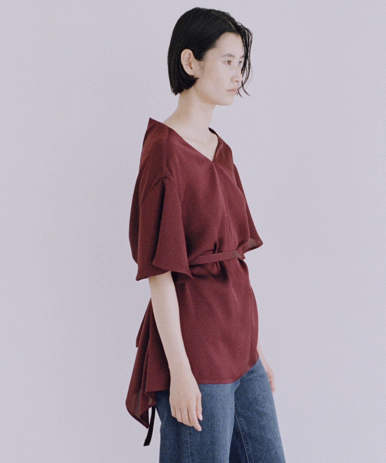 Satin Half Sleeve Blouse THE TOKYO
