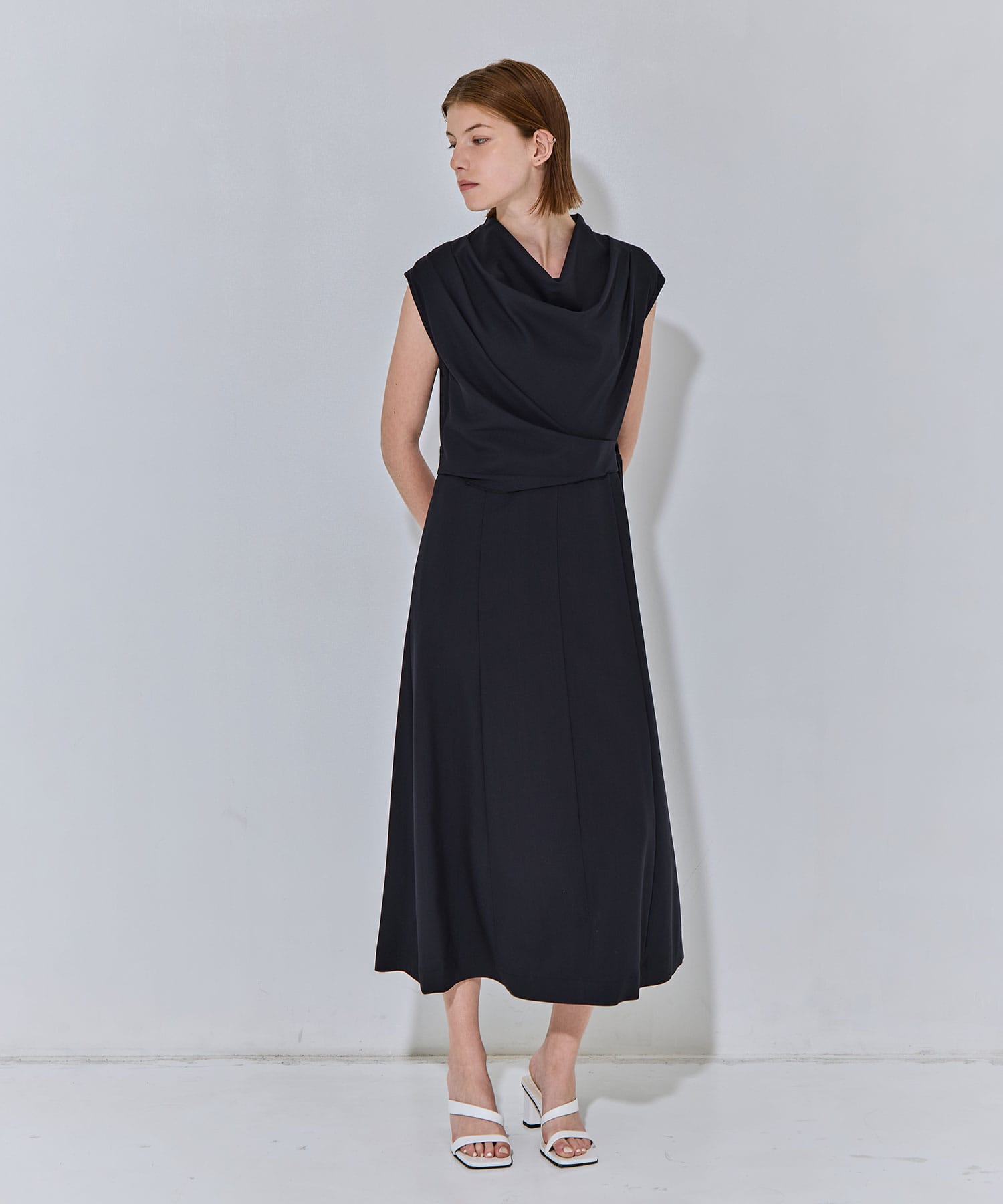 Cowl Neck Wool Dress THE TOKYO