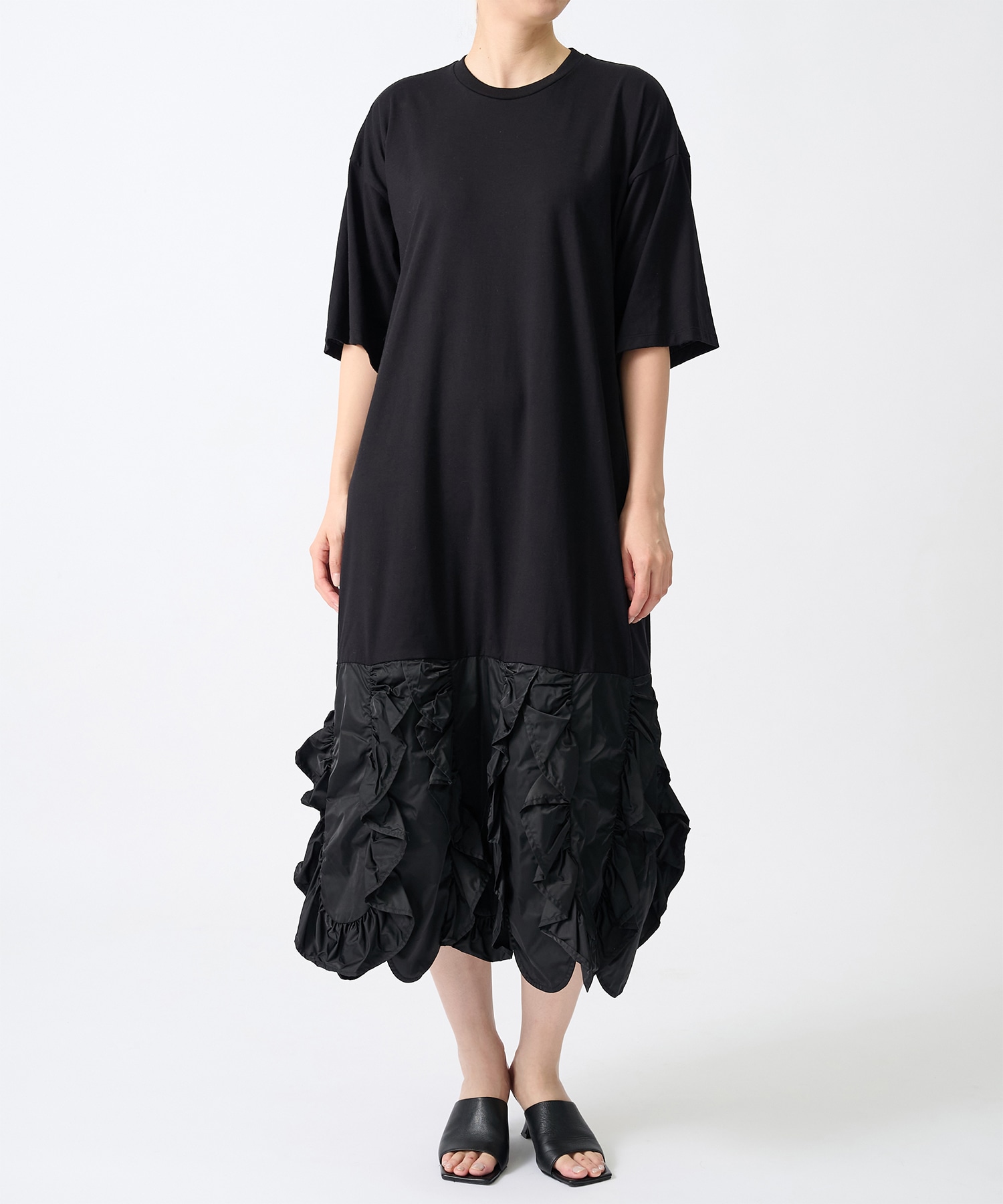 FRILL-HEM DRESS ENFOLD